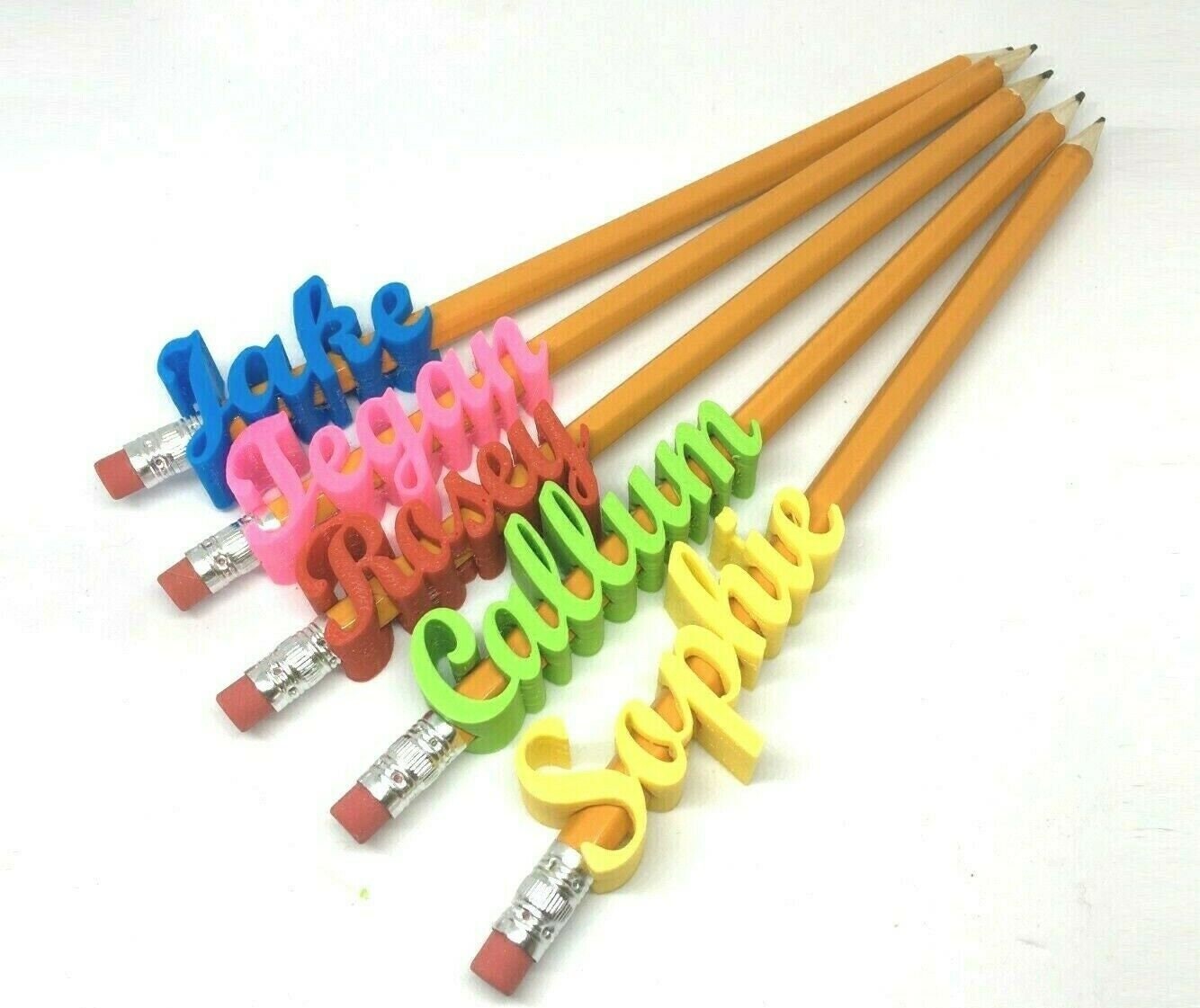 Personalised Script Pencil Topper / Party Bag Filler / Gift for Teachers / Gift for Office Staff / Under 5 Pound / Pencil Topper with Pencil