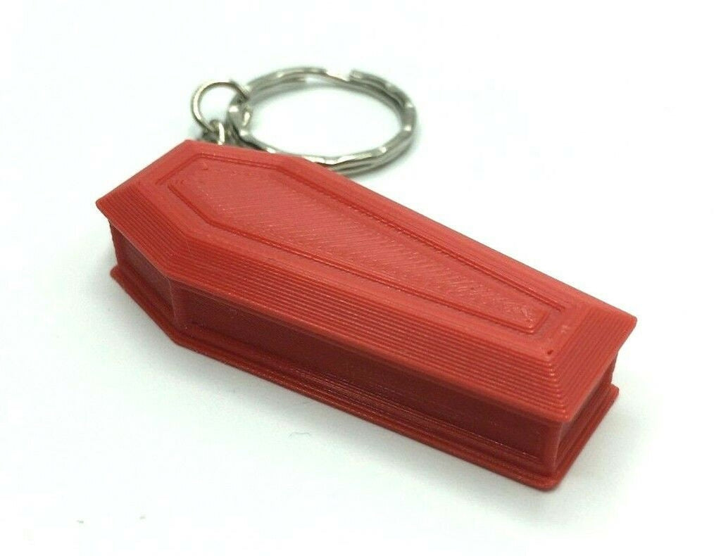 Coffin Keyring, Gothic Keyring, Halloween Keyring, Halloween Keychain, Under 5 pound, Coffin Shaped Keyring, Gift for Gothic Lover, Coffin