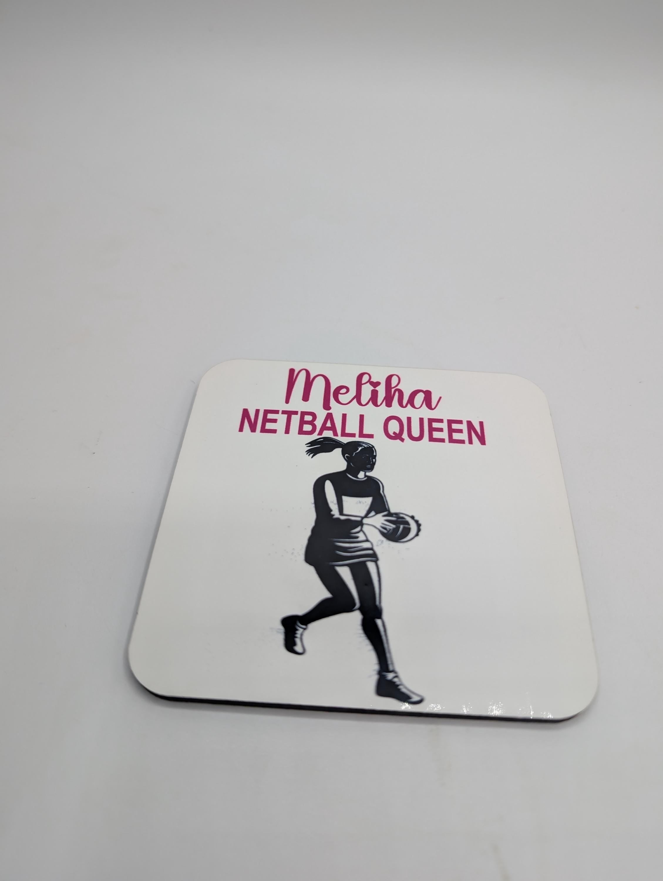 Personalised Netball Coaster, Netball Player Gift, Netball Coach Gift, Netball Team Gift, Drink Mat, Netball Stocking Filler, Netball Lover
