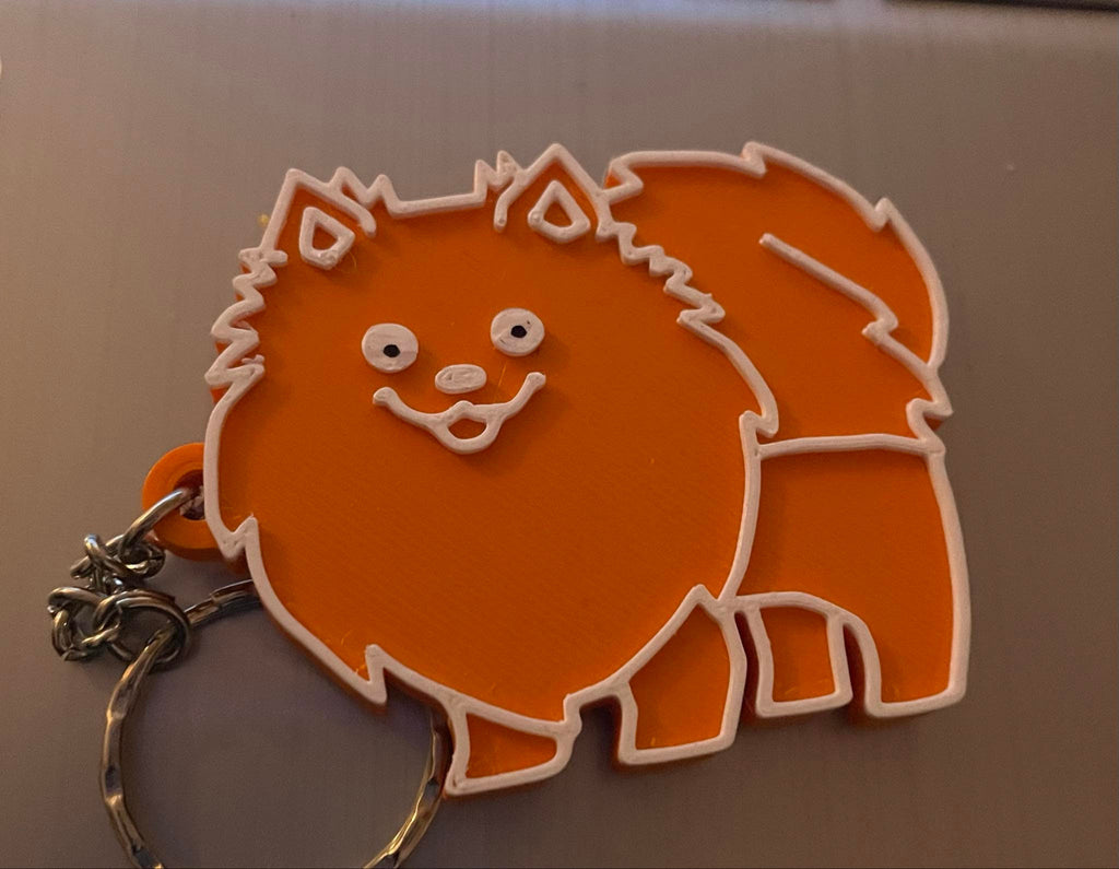 Pomeranian Dog Keyring / Pomeranian Gift Keyring / Pomeranian Bag Tag Gift / Pomeranian Shaped Keyring / Pomeranian Lover Gift / Puppy Gift