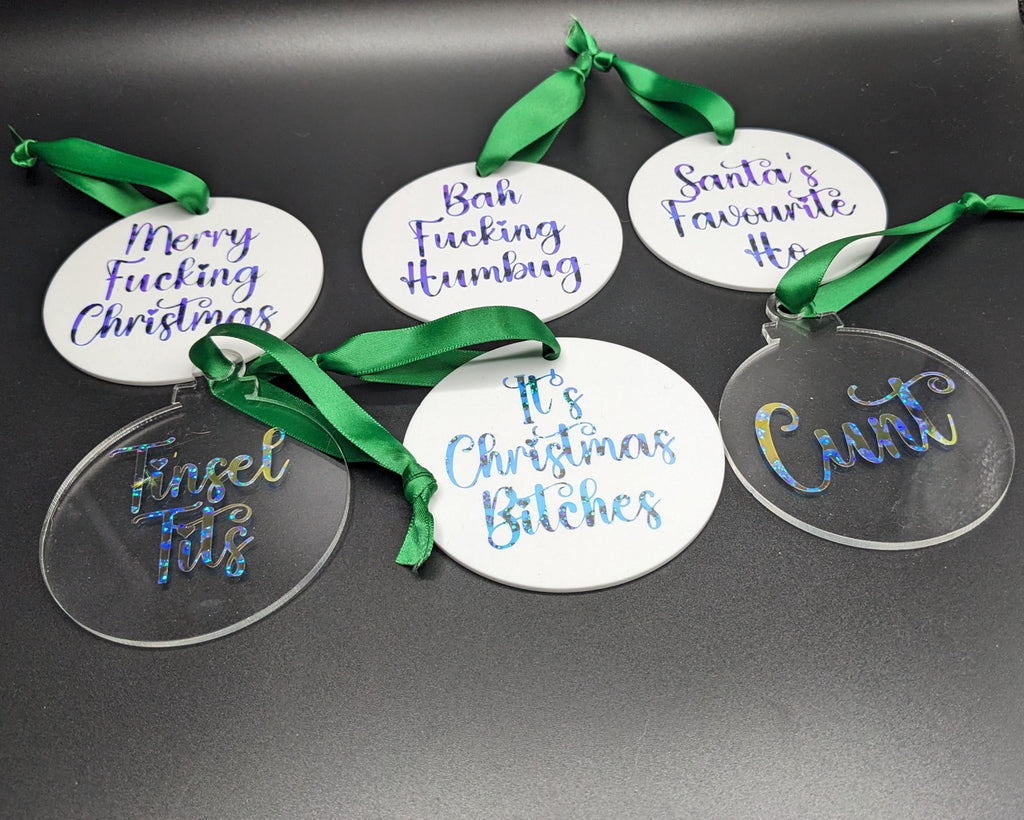 Funny Rude Baubles / Offensive Baubles / Sweary Baubles / Rude Christmas Baubles / Adult Baubles / Offensive Baubles / Joke Baubles / Bauble