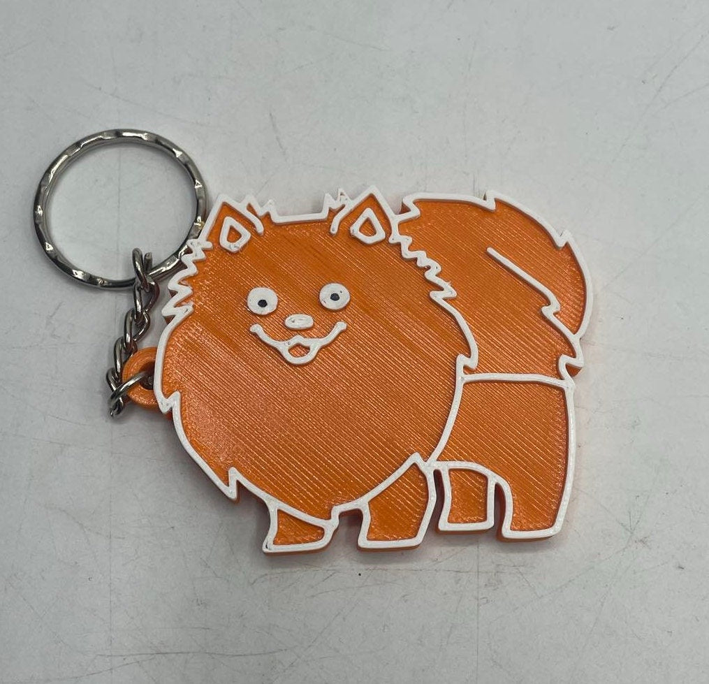 Pomeranian Dog Keyring / Pomeranian Gift Keyring / Pomeranian Bag Tag Gift / Pomeranian Shaped Keyring / Pomeranian Lover Gift / Puppy Gift