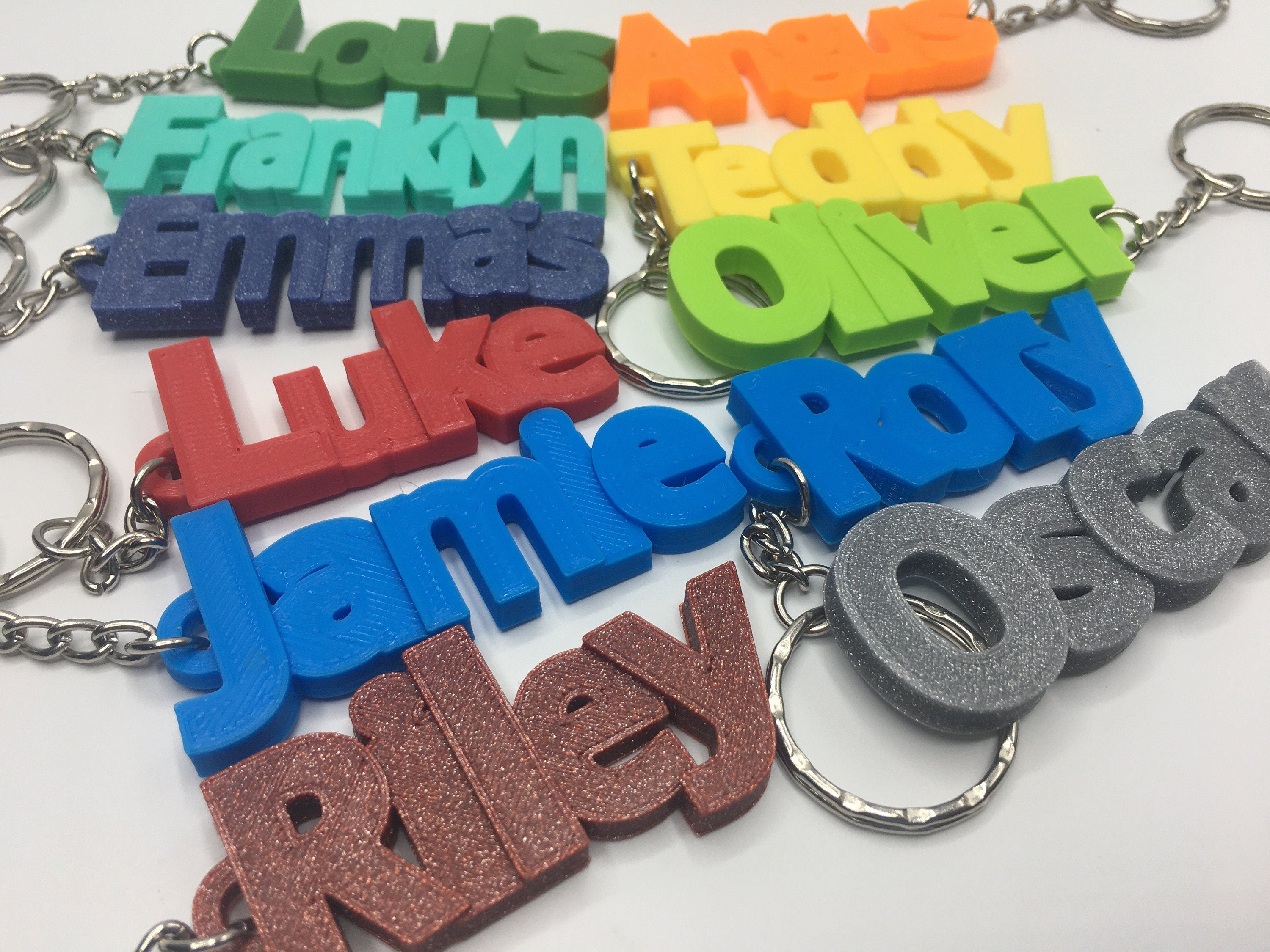 Boys Personalised Chunky Keyrings / School Bag Tag / School Leaver Gift / Party Bag Fillers / Stocking Filler / Gift for Children / Keyring