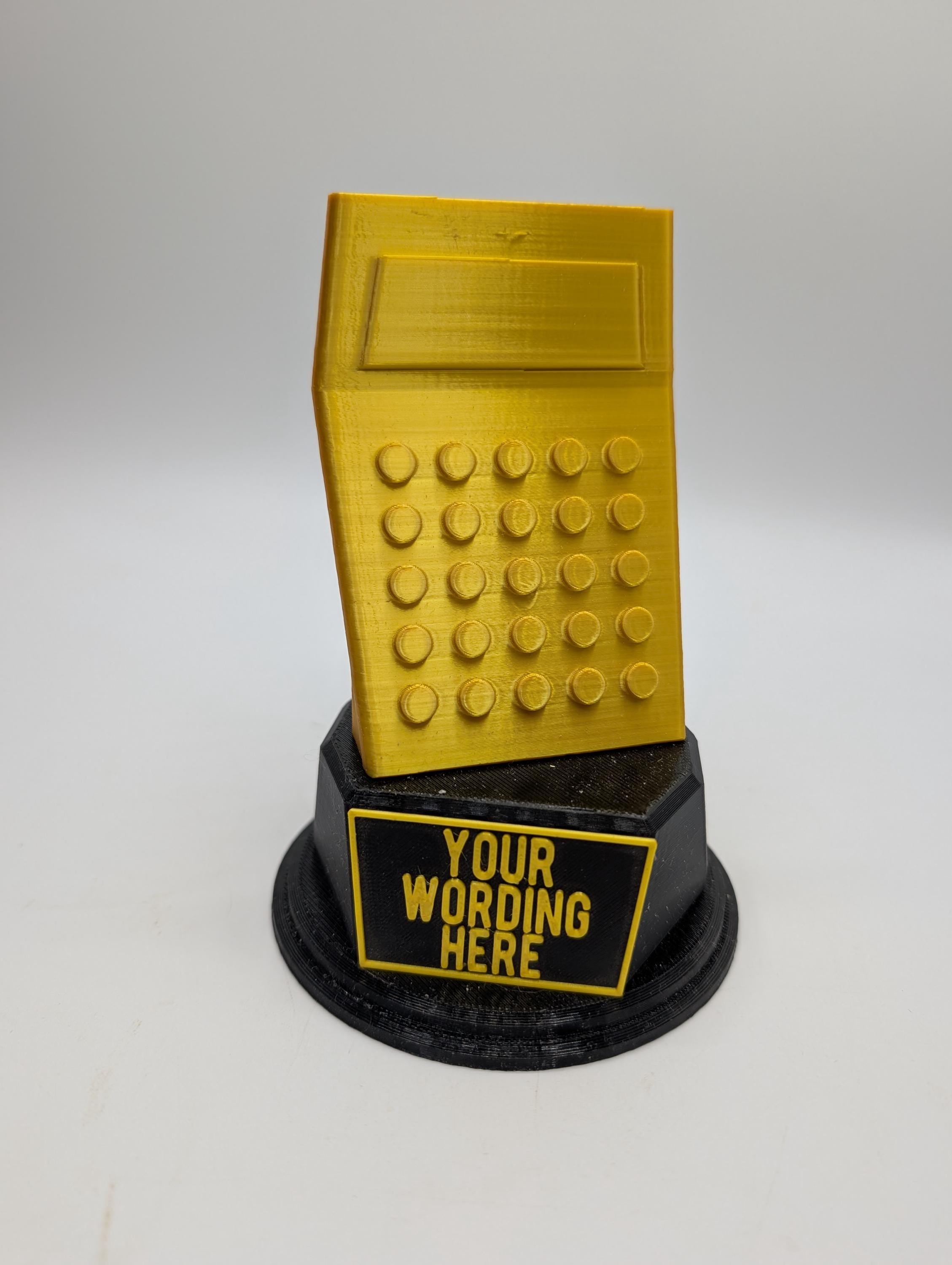 Personalised Calculator Trophy, Maths Trophy Award, Custom Trophy, Office Trophy, Funny Trophy, Mathematician Trophy Award, Maths Fun Award