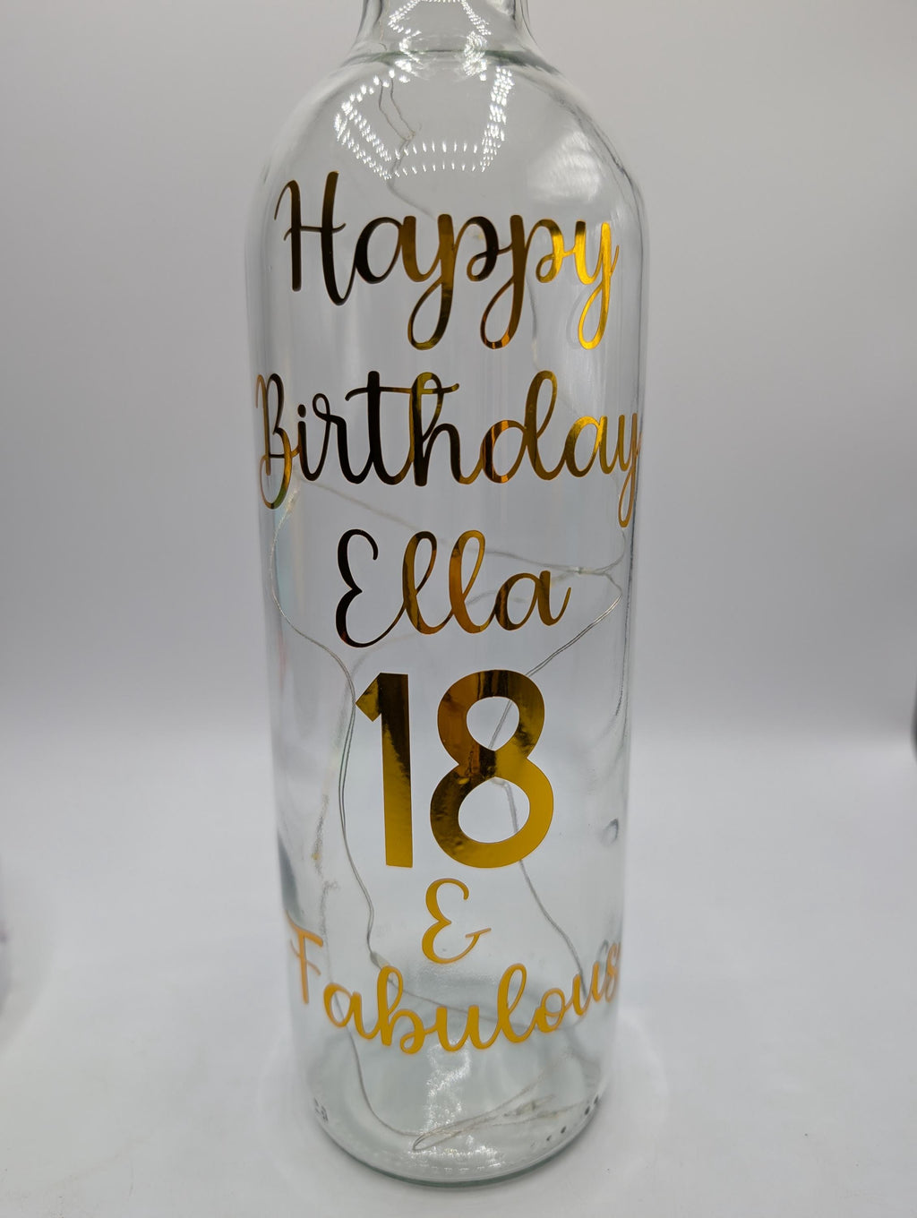 Personalised Light up Bottle, Milestone Birthday, 18th Birthday, 21st Birthday, 30th Birthday, 40th Birthday, 50th Birthday, Gift For Her