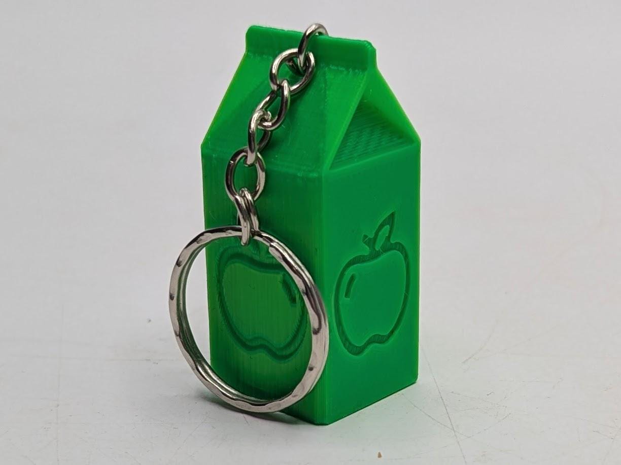 Apple Juice Keyring, Apple Juice Lover Gift, Food Keyring Gift, Apple Juice Carton Keychain, Apple Juice Novelty, Apple A Day Gift, Fruit