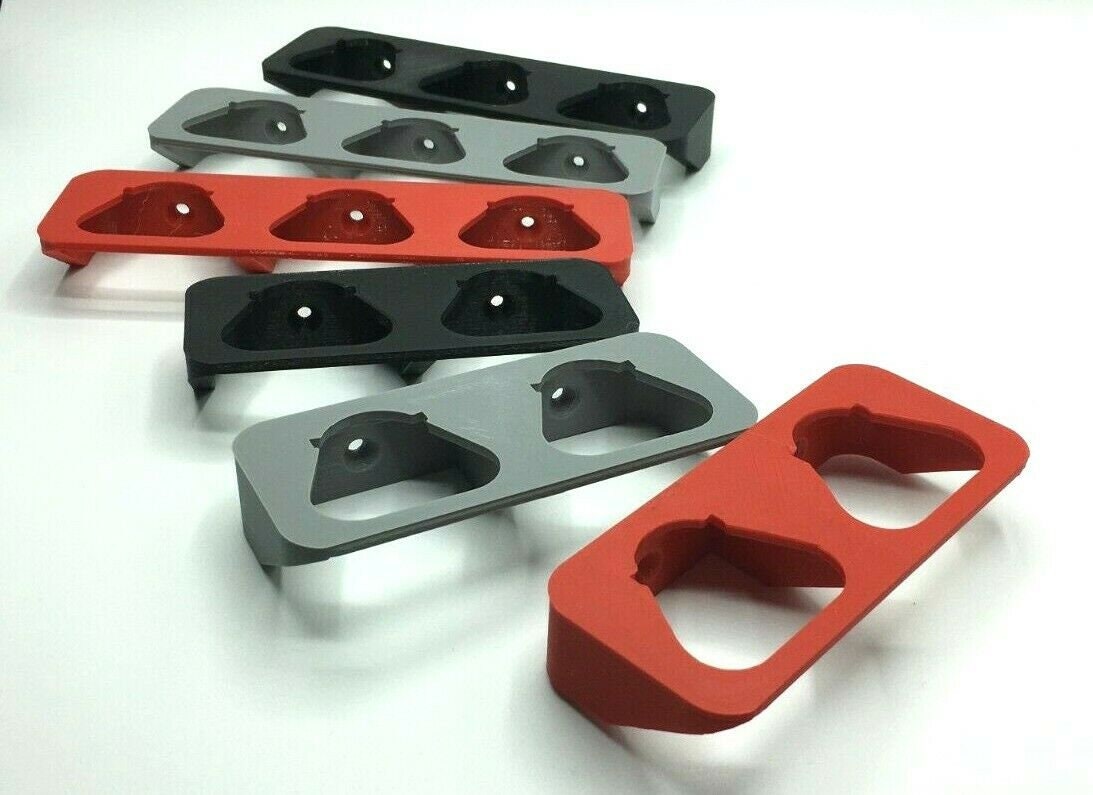 Double / Triple Battery Wall Mount for Milwaukee M12 12v 2ah in red black grey / Battery Wall Mount Milwaukee M12 12v 2ah