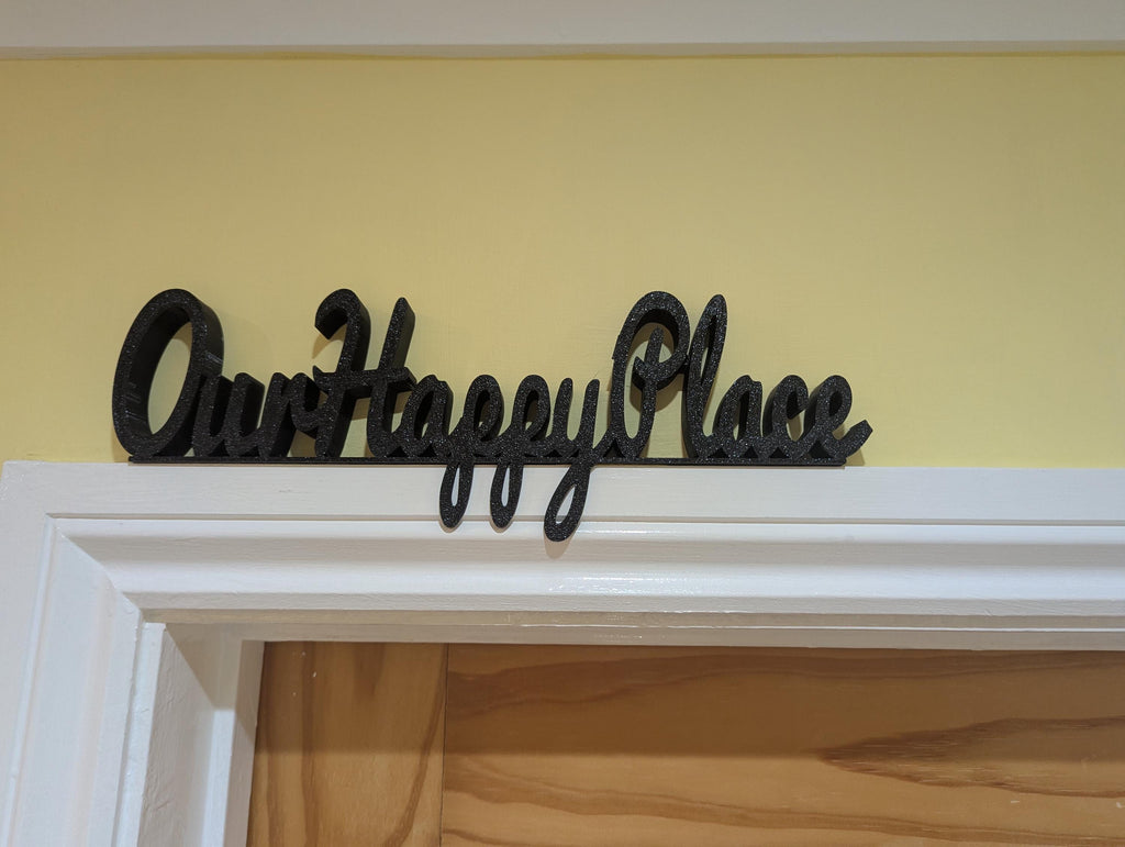 Our Happy Place Door Sign, Plaque for Home, Custom Door Sign, Door Topper, Happy Place Label Sign, Above Door Sign, Our Happy Place Home