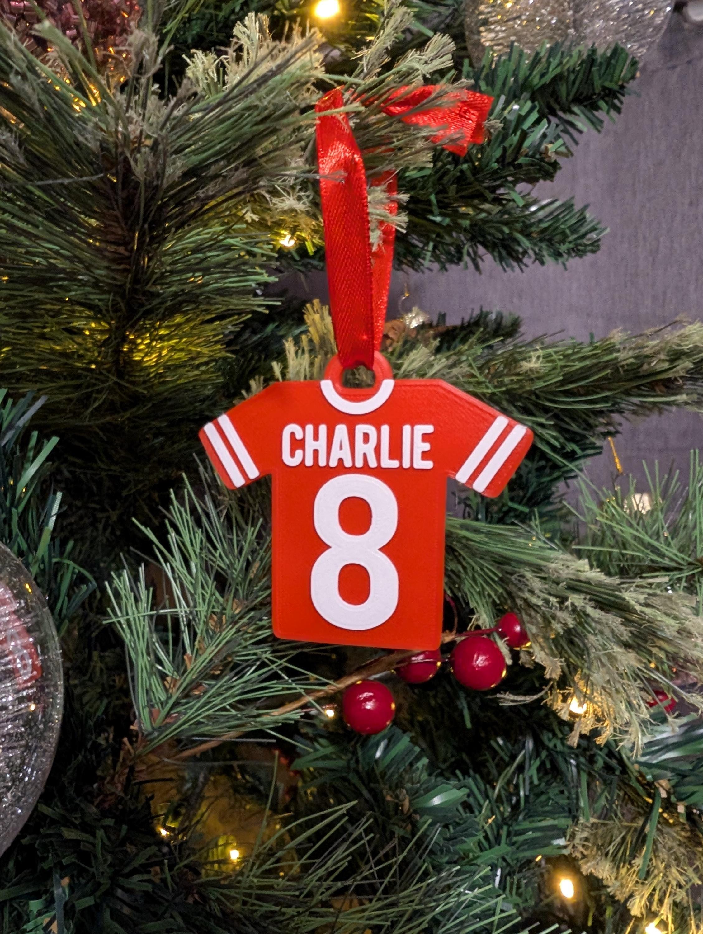 Personalised Football Shirt Bauble, Soccer Christmas, Football Party Bag Fillers, Football Team Decorations, Football Gift,  Football Favour