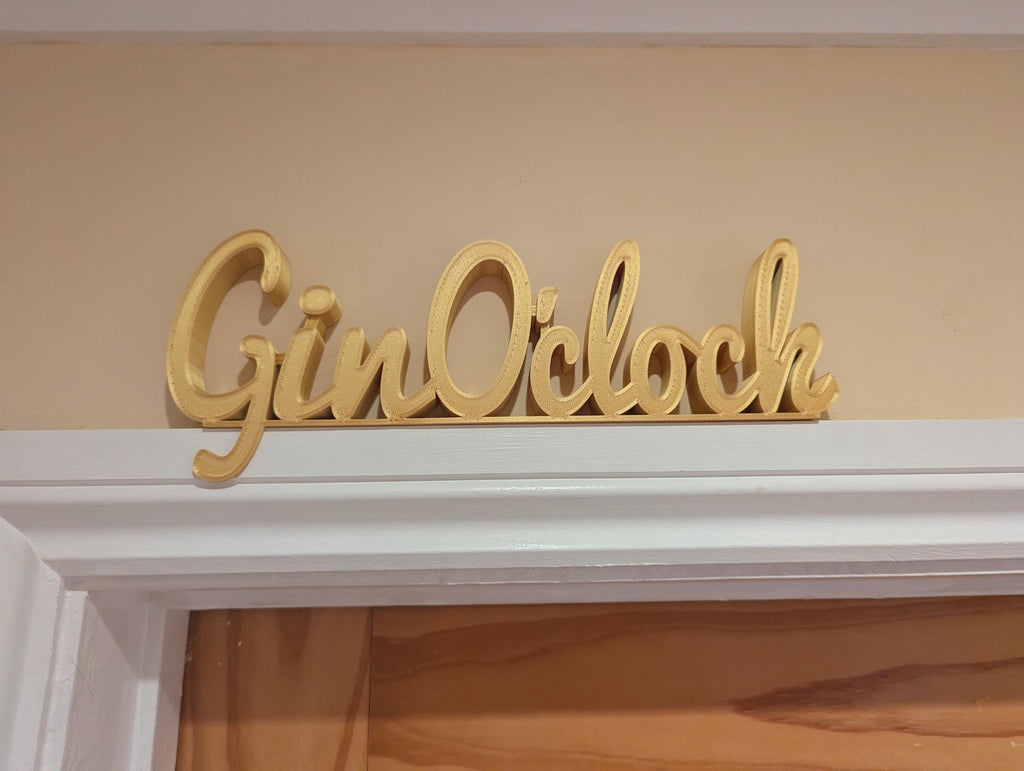Gin O'Clock Door Sign, Gin Door Sign, Door Topper, Custom Door Sign, Gin Lover Sign, Above Door Sign, Quirky Door Sign, Fun Gin Bar Sign