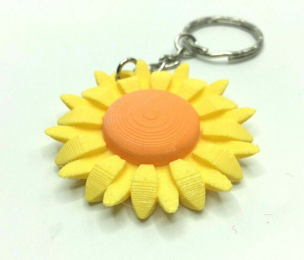 Sunflower Keyring / Sunflower Bag Charm / Floral Design Key Chain / Helianthus keyring / Sunflower Gift Keyring / Spring keyring / Flower