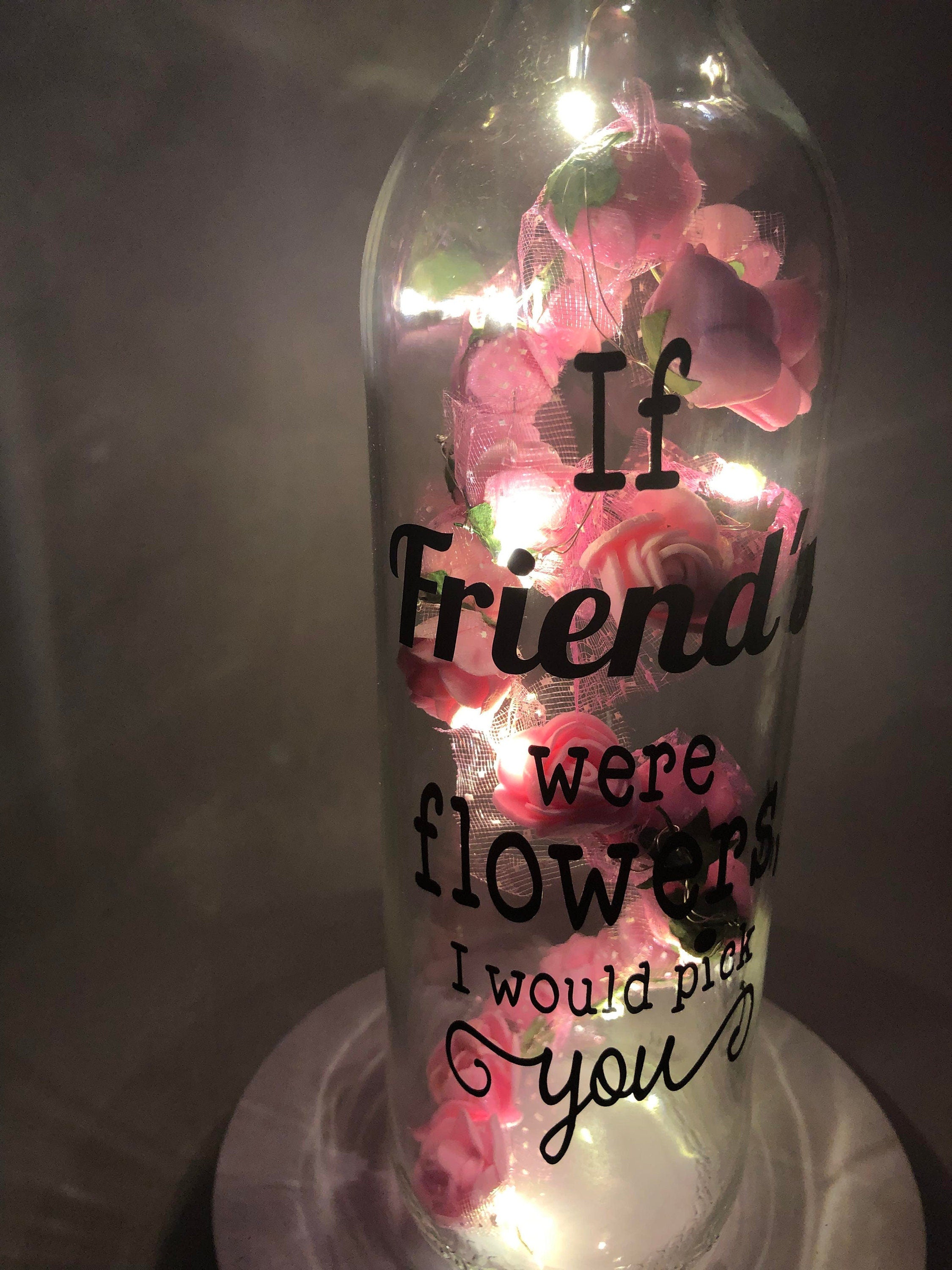 Friendship Light Up Bottle, Best Friend Gift, Friends Roses LED Bottle, Gift for Friend, Friend Keepsake, Friend Birthday, Friend Christmas