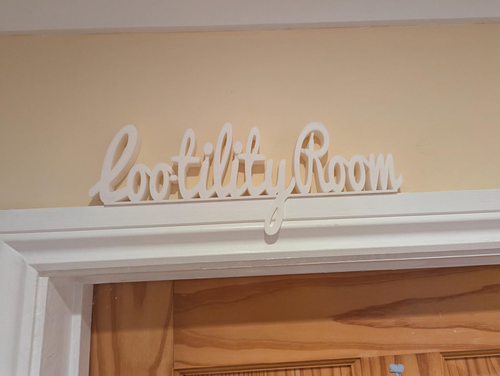 Loo-tility Room Door Sign, Laundry Room, Utility Room, Toilet Door Sign, Bathroom Door Sign, Custom Door Sign, Utility Sign, Door topper