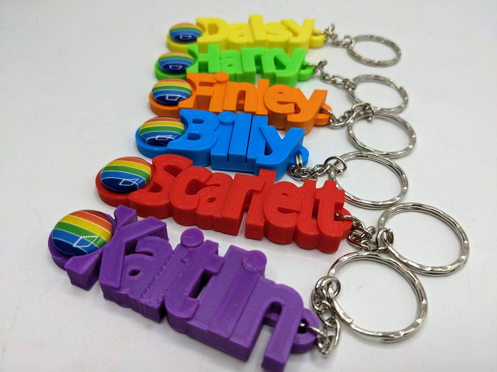 Personalised Rainbow Keyring / LGBTQ+ Keyring / Personalised Pride Keyring / Party Bag Filler / Rainbow Keyring Gift / Under 5 Pounds / Gift