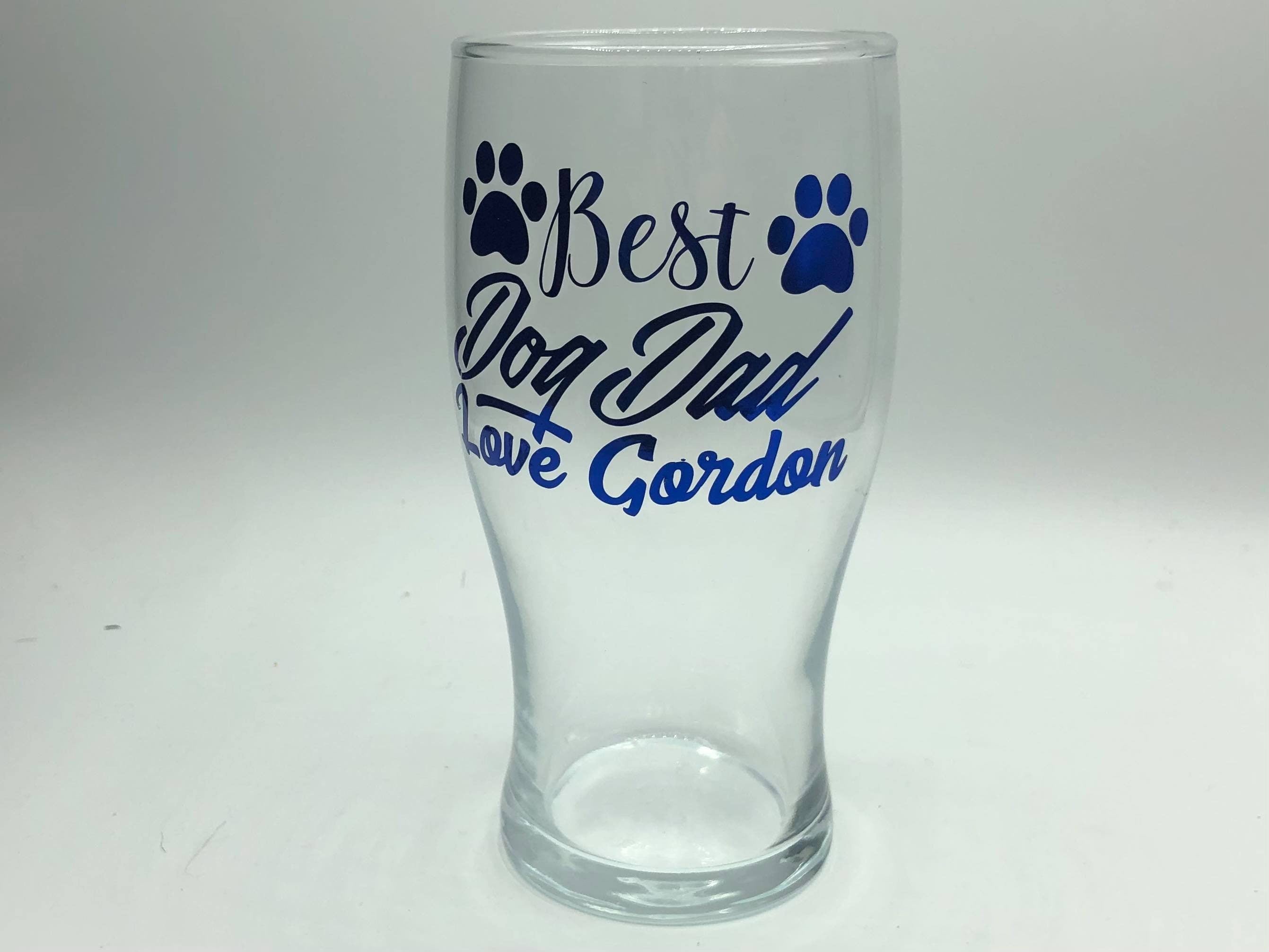 Personalised Dog Dad Glass, Father's Day Gift, Christmas Gift, Dog Dad Gift, Custom Dog Dad  Glass, Gift for Dog Owner, Dog Dad Glass Gift