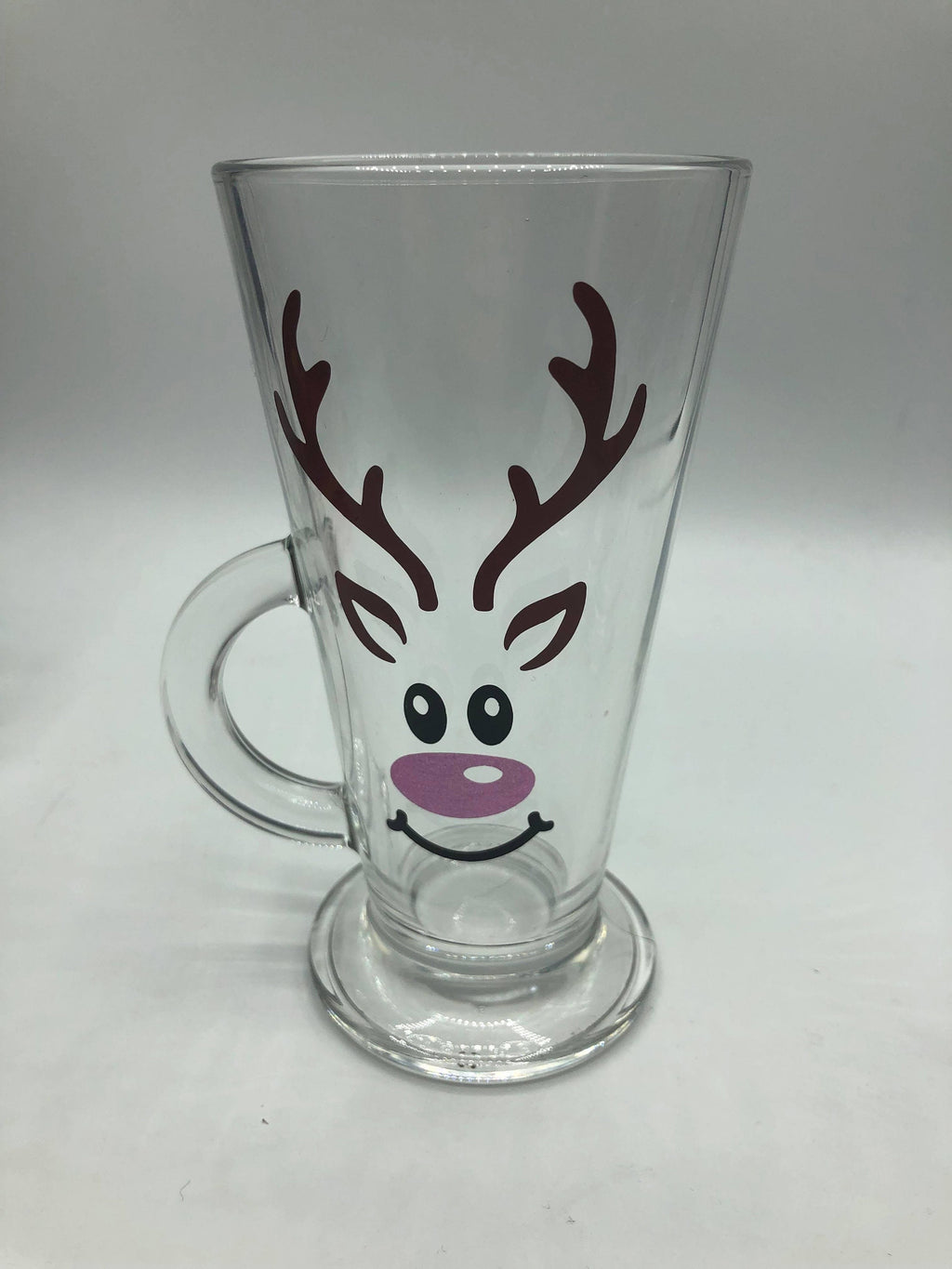 Reindeer Christmas Glass, Reindeer Hot Chocolate Mug, Reindeer Christmas Mug, Christmas Eve Box, Stocking Filler Glass, Christmas Hot Choc