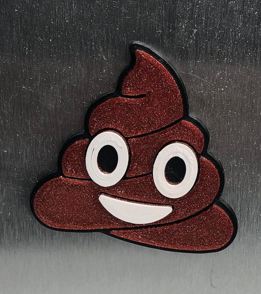 Sparkly Brown Poop Magnet / Smiling Pile Poo Magnet / Poo Shaped Magnet / Poo Shaped Fridge Magnet / Novelty Poo Magnet / Poop Joke Magnet