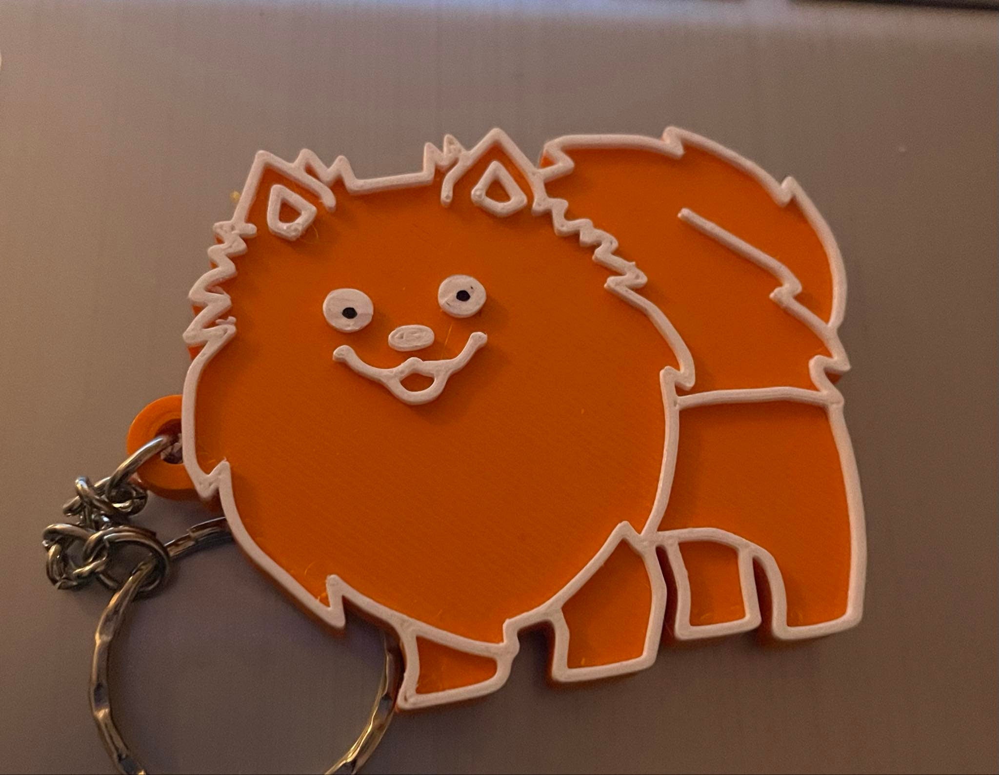 Pomeranian Dog Keyring / Pomeranian Gift Keyring / Pomeranian Bag Tag Gift / Pomeranian Shaped Keyring / Pomeranian Lover Gift / Puppy Gift