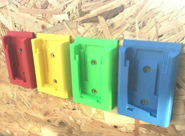 Wall Mount for Stanley Fatmax 18v Batteries / Wall or Undershelf + Colour Choice / Stanley Famax 18v Battery Wall Mount / Battery Holder