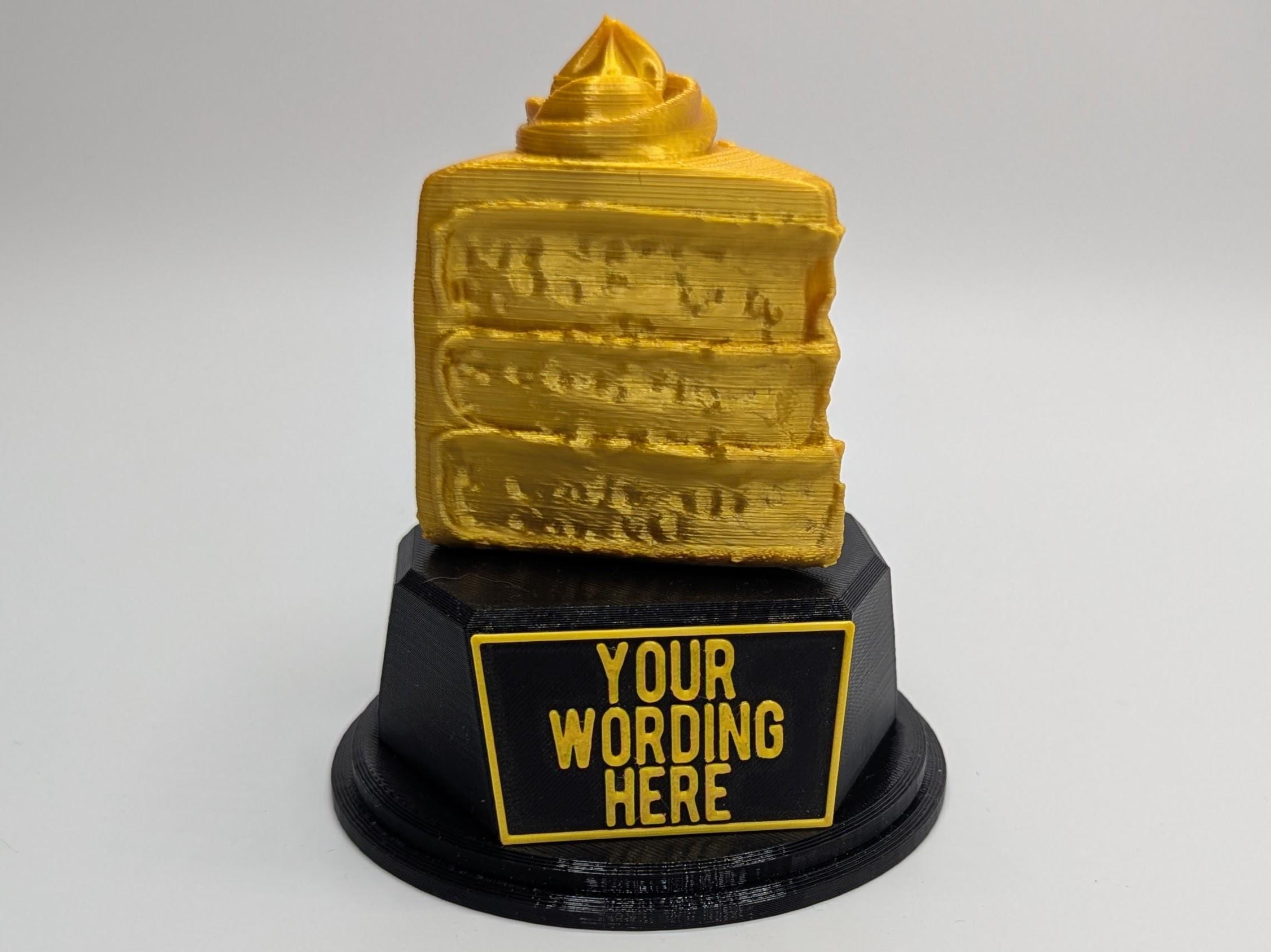 Personalised Cake Trophy, Cake Lover Trophy, Cake Award Trophy, Baking Trophy, Best Cake Maker, Baking Competition Award, Star Baker Cake