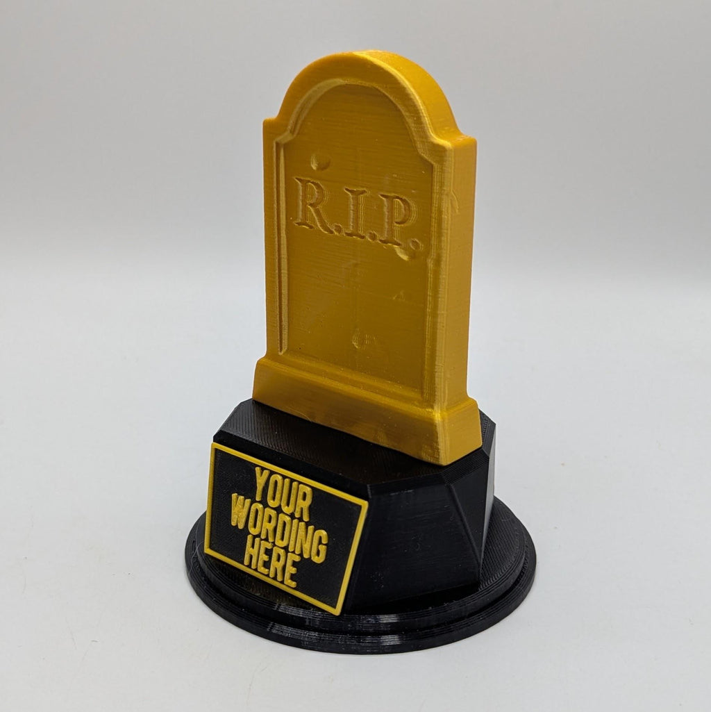 Personalised Headstone Trophy, Custom Trophy Gift, Halloween Lover Trophy, RIP Trophy Award, Headstone Shaped Award, Headstone Joke Award