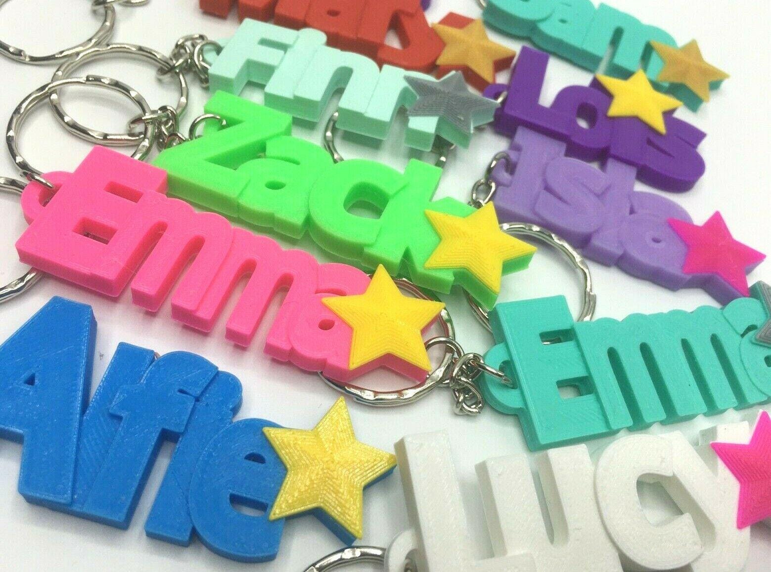 Personalized Star Name Keyring: Back to School Bag Tag