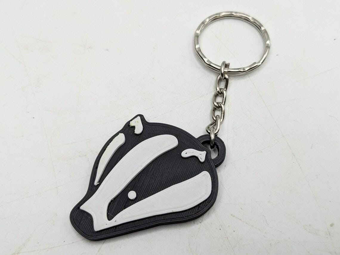Badger Keyring / Badgers Head Key Chain / Badger Bag Tag Charm / Wildlife Keyring / Under 5 pound / Badger Keychain / Badger Gift / Badgers