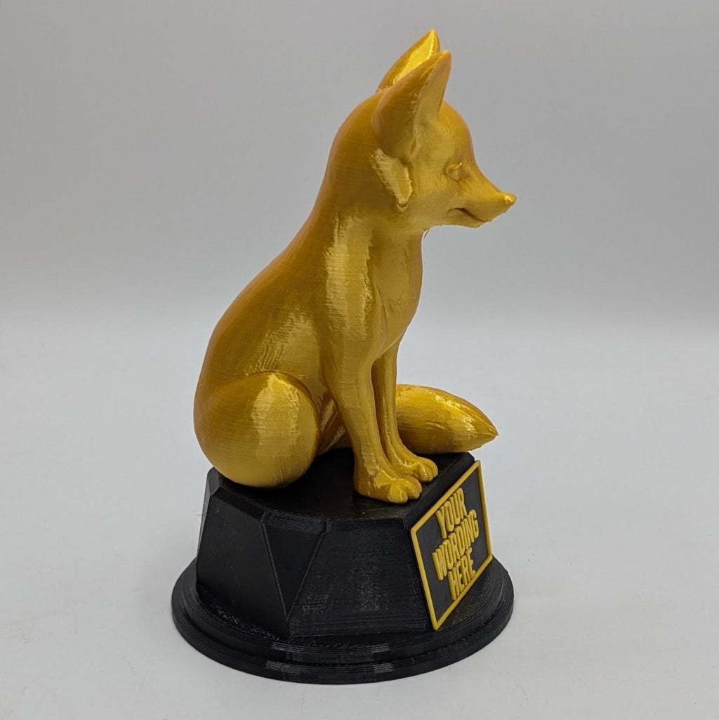 Personalised Fox Trophy, Fox Award Gift, Fox Joke Gift, Custom Trophy Award, Fox Shaped Gift, Fox Lover Award, Fox Lover Gift, Joke Fox Gift