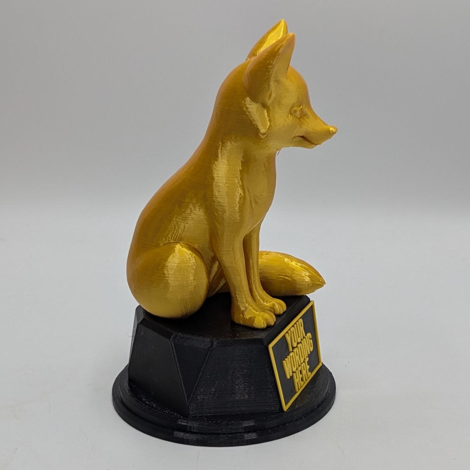 Personalised Fox Trophy, Fox Award Gift, Fox Joke Gift, Custom Trophy Award, Fox Shaped Gift, Fox Lover Award, Fox Lover Gift, Joke Fox Gift