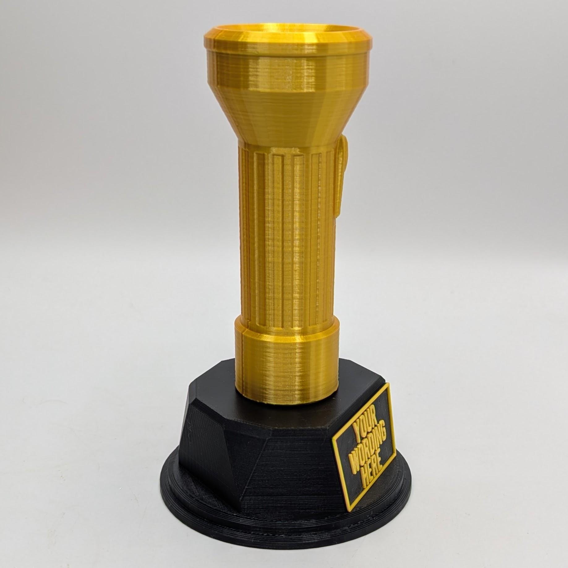 Personalised Torch Trophy, Custom Trophy Gift, Builder Trophy Gift, Mechanic Trophy, Best Mechanic Award, Engineer Award, DIY Trophy Gift