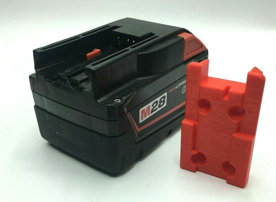 Battery Wall Mini Mount for Milwaukee M28 28v Drill / Powertool Battery Storage / Mini Mount for Milwaukee M28 28v Battery / Tool Mounts