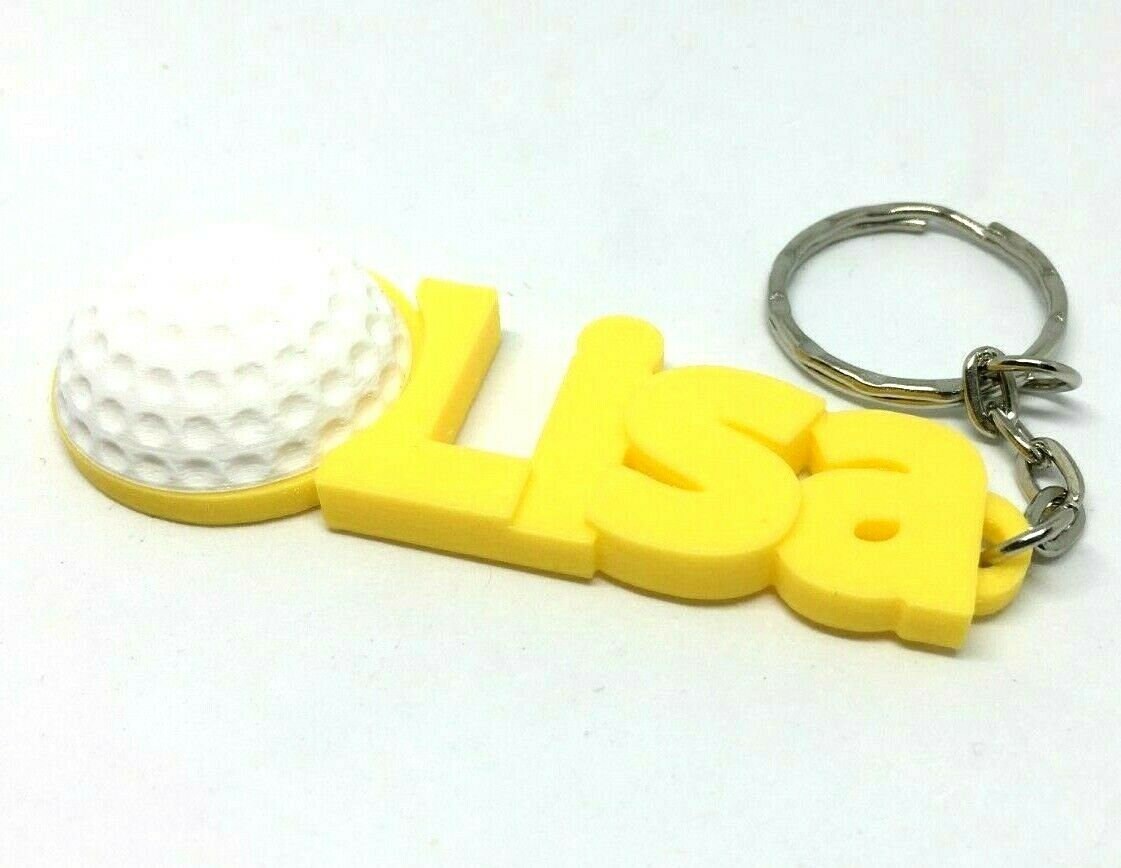Personalised Golf Keyring, Custom Golf Gift, Golfer Gift Keyring, Golf Bag Keyring Name, Golfing Gift, Gift for Golf Lover, Under 5 Pounds