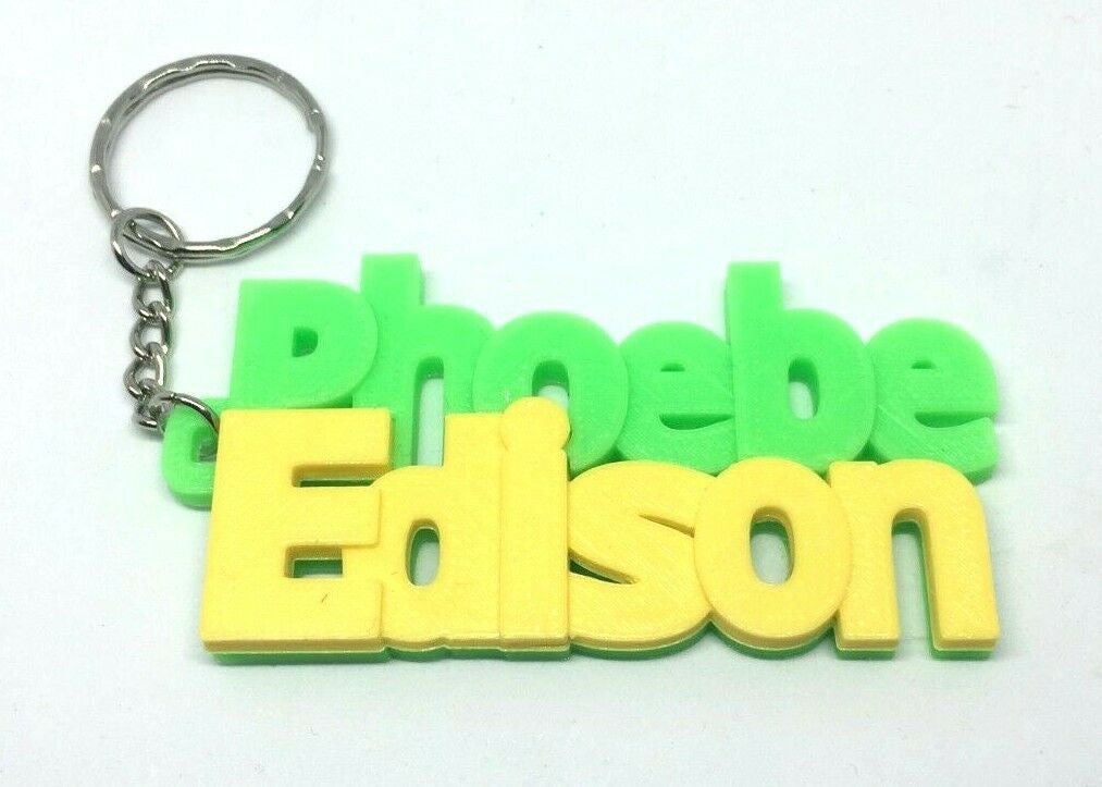 Girls Personalised School Bag Tag / Chunky Keyrings / FORENAME & SURNAME / School Leaver Gift / Teacher Gift / Under 5 pounds / Keyring Gift