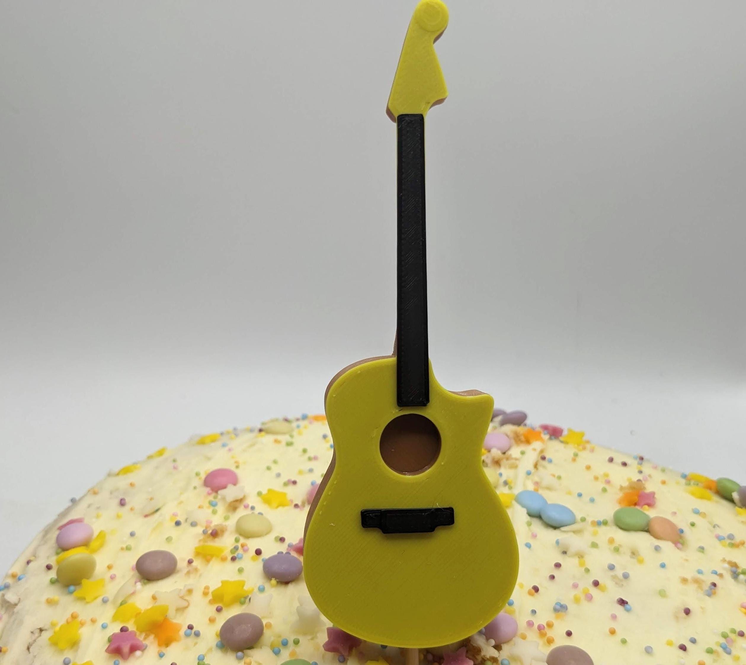 Acoustic Guitar Cake Topper / Guitarist Cake Topper / Gift for Acoustic Guitarist Birthday / Music Teacher Cake / Acoustic Guitar Gift