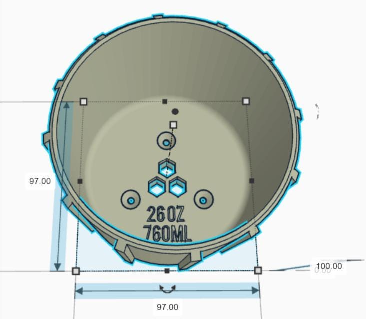26oz 769ml Yeti Rambler Bottle Top Mount for Milwaukee Packout System / Milwaukee Packout System Yeti Rambler Bottle Top Mount / Packout