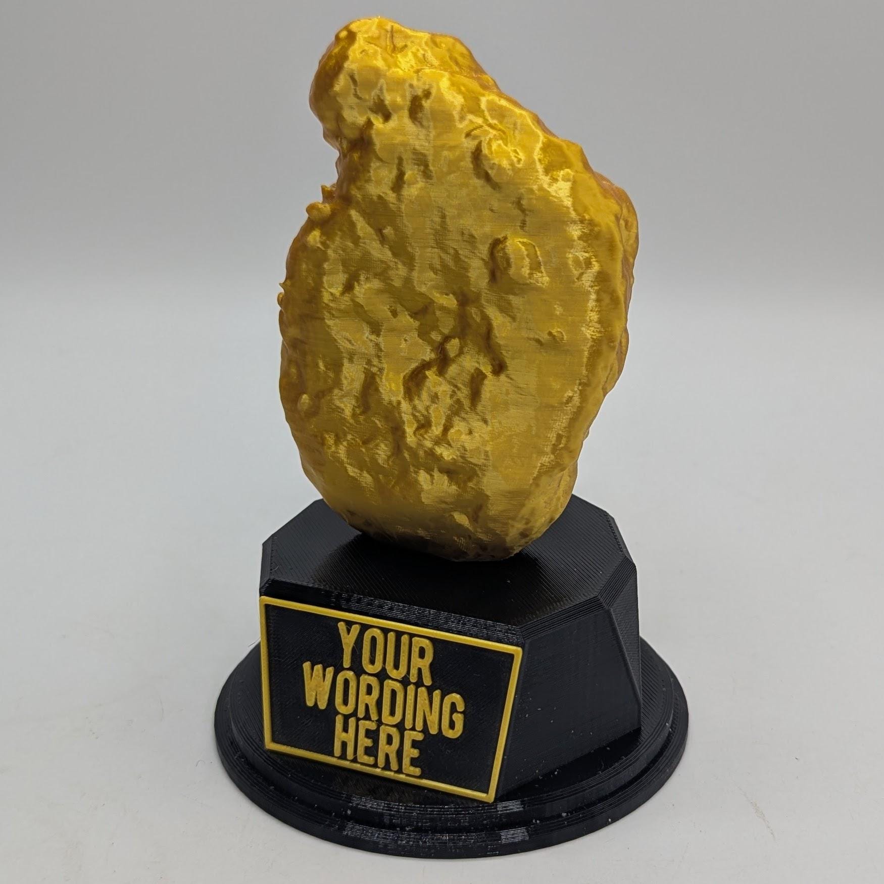 Personalised Chicken Nugget Trophy, Nugget Shape Gift, Nugget Award Gift, Nugget Lover Gift, Custom Award, Chicken Nugget Eater Award