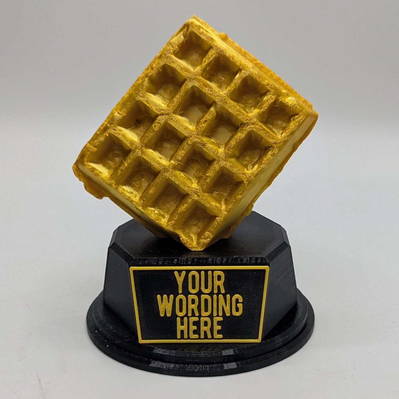 Personalised Waffle Trophy, Waffle Award Gift, Custom Trophy Gift, Funny Waffle Award Gift, Office Trophy, Waffle Lover, Biggest Waffler