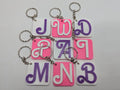 Large Initial Letter Keyrings, Alphabet Keyring, Letter Bag Tag, Initial Bag Charm, Party Bag Gift, Under 5 Pound, 2 Colour Initial Keyring