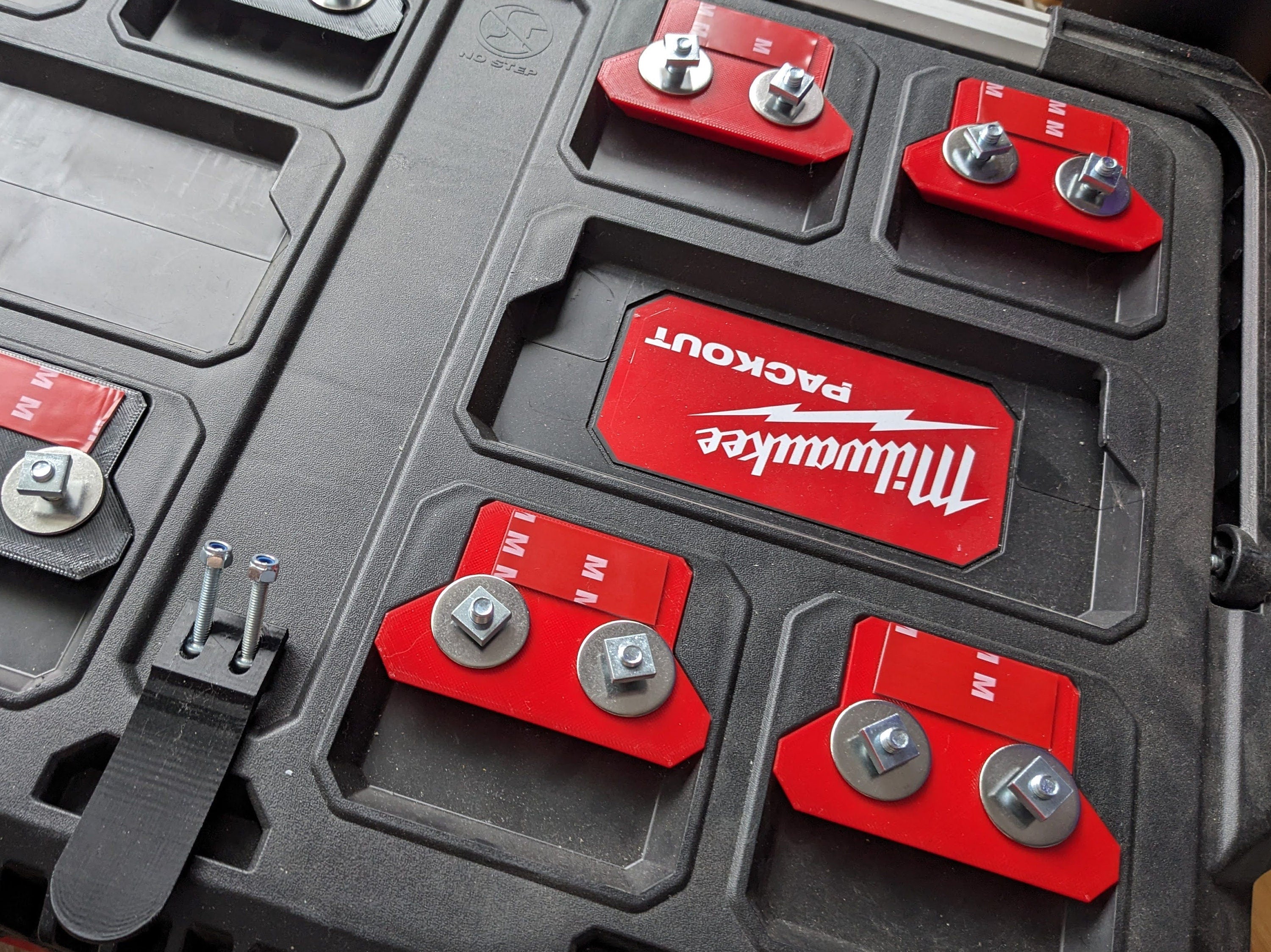 Universal Milwaukee Packout Top Mounting Cleats / Mount Feet Set + Hardware Kit / Milwaukee Packout Mounting / Milwaukee Packout Accessory