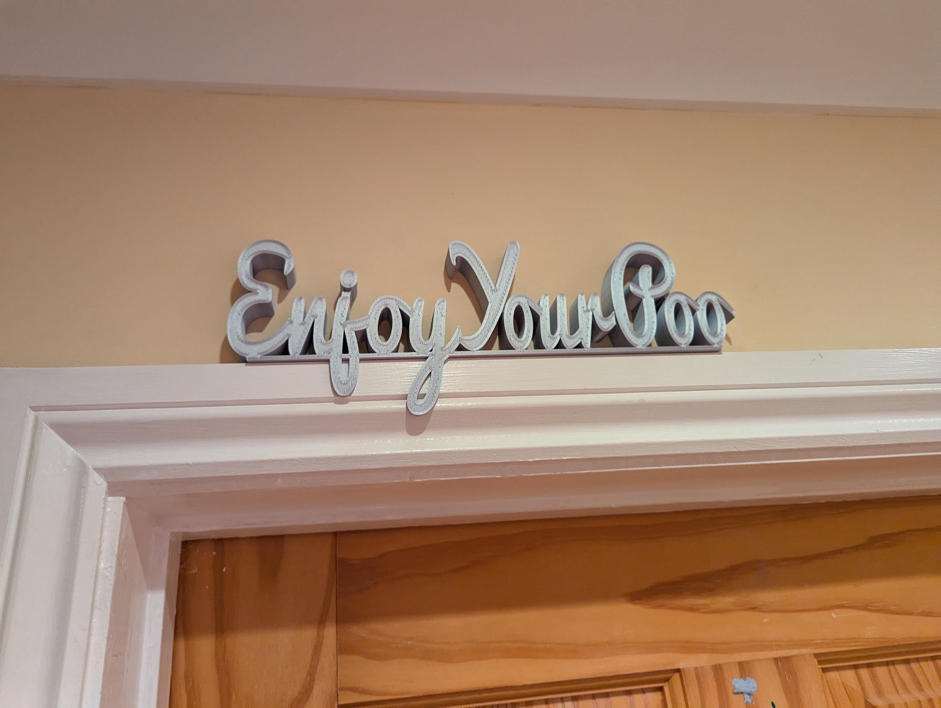 Enjoy Your Poo Door Sign, Toilet Door Topper, Toilet Door Sign, Bathroom Door Sign, Custom Door Sign, Restroom Door Sign, Quirky Door Sign