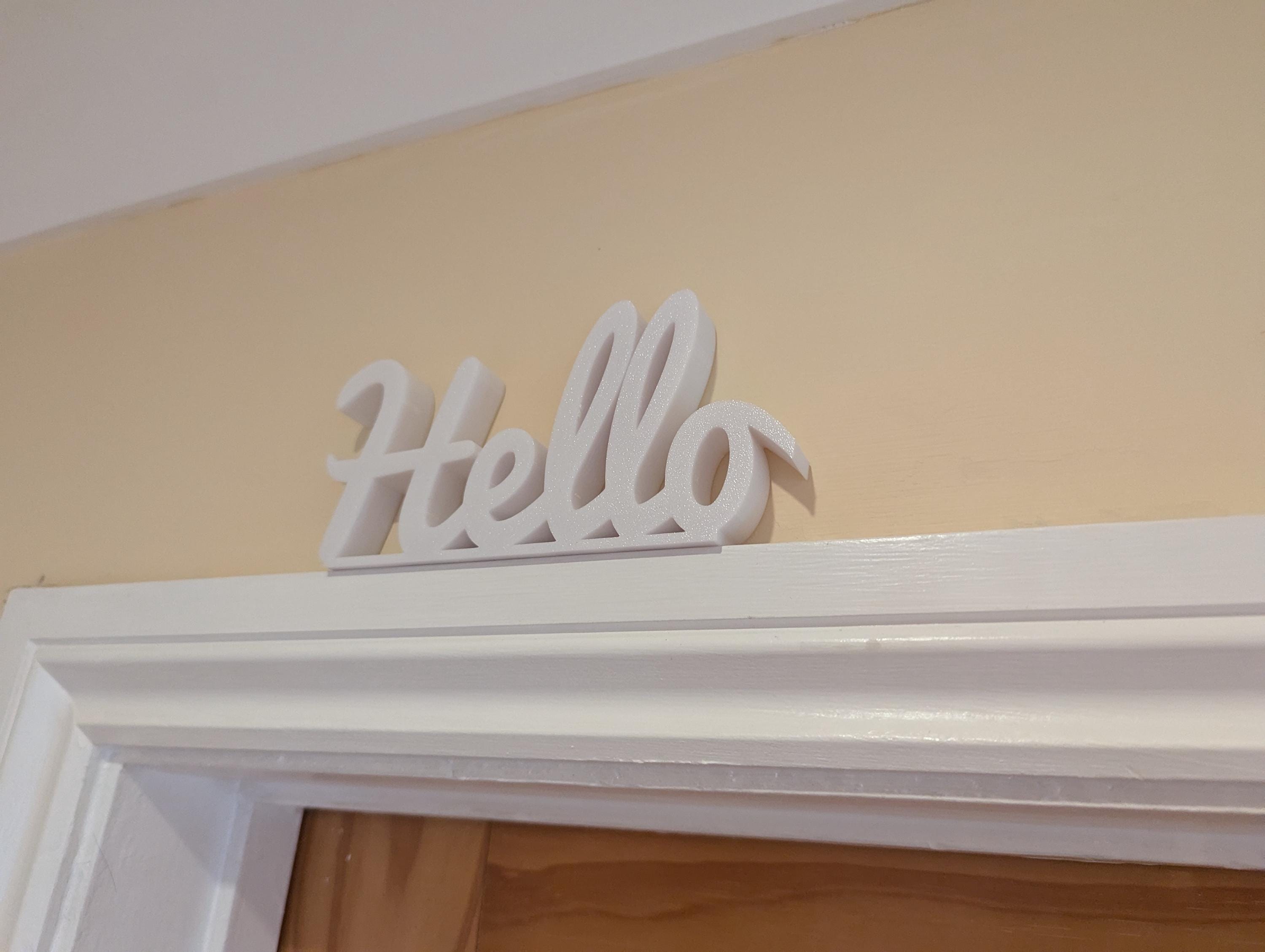 Hello Door Sign, Welcome Door Sign, Home Decor Sign, Hallway Door Sign, Custom Door Sign, Door Topper, Hello Home Sign, Lounge Door Sign
