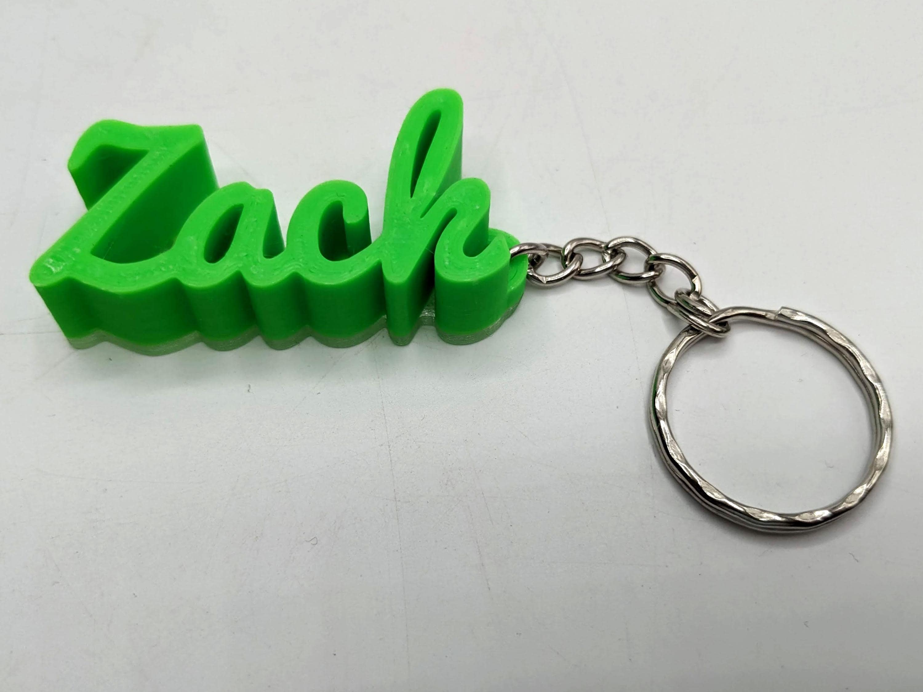 Personalised Keyring, Personalized Keychain, Pacifico Script Keyring, Border Keyring, Party Bag Filler, Under 5 Pound Gift, Book Bag Tag