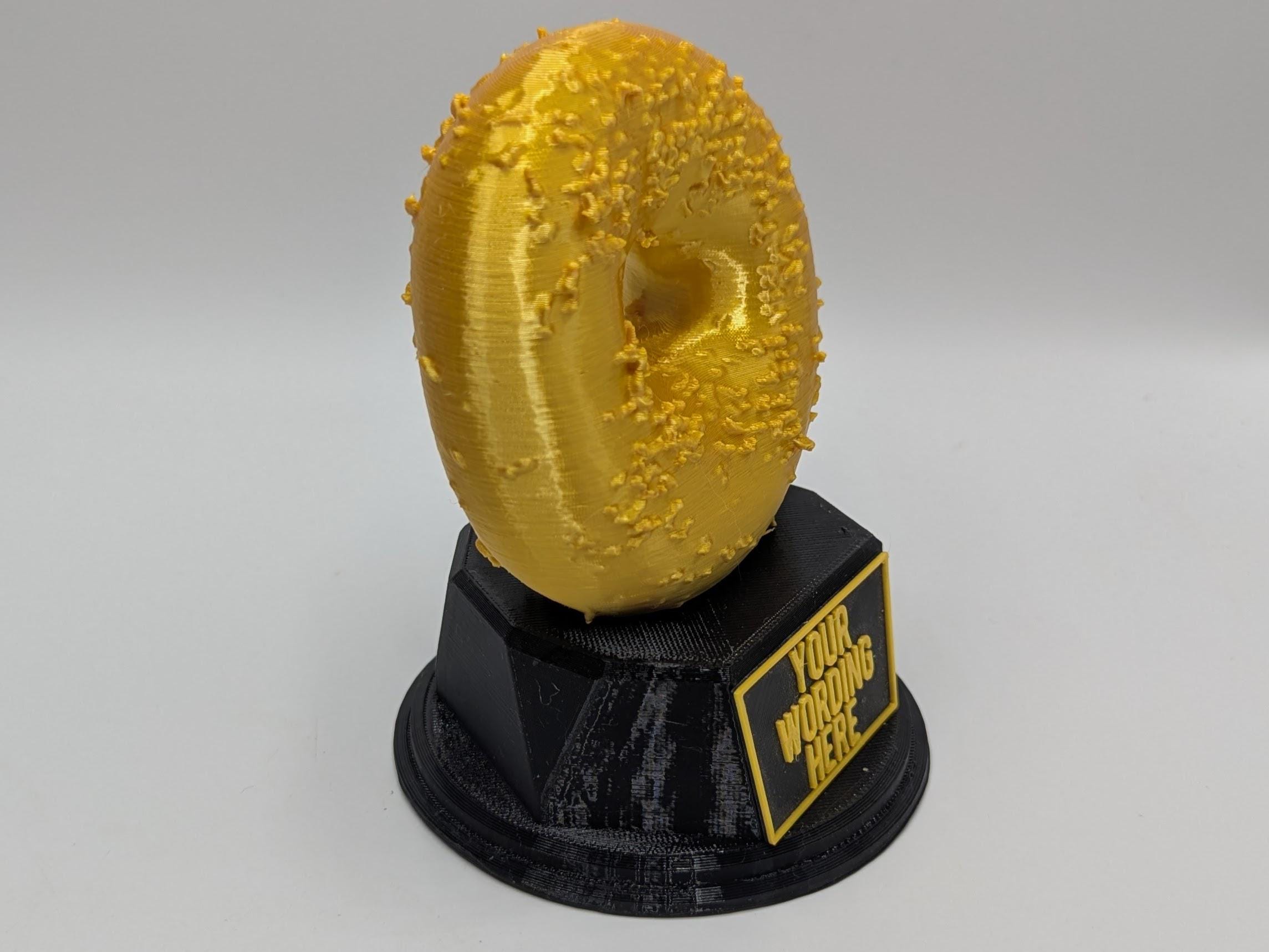 Personalised Bagel Trophy, Bagel Award, Gift for friend, Joke Award, Personalised Trophy Award, Joke Bagel Gift, Bagel Lover Award, Bagel