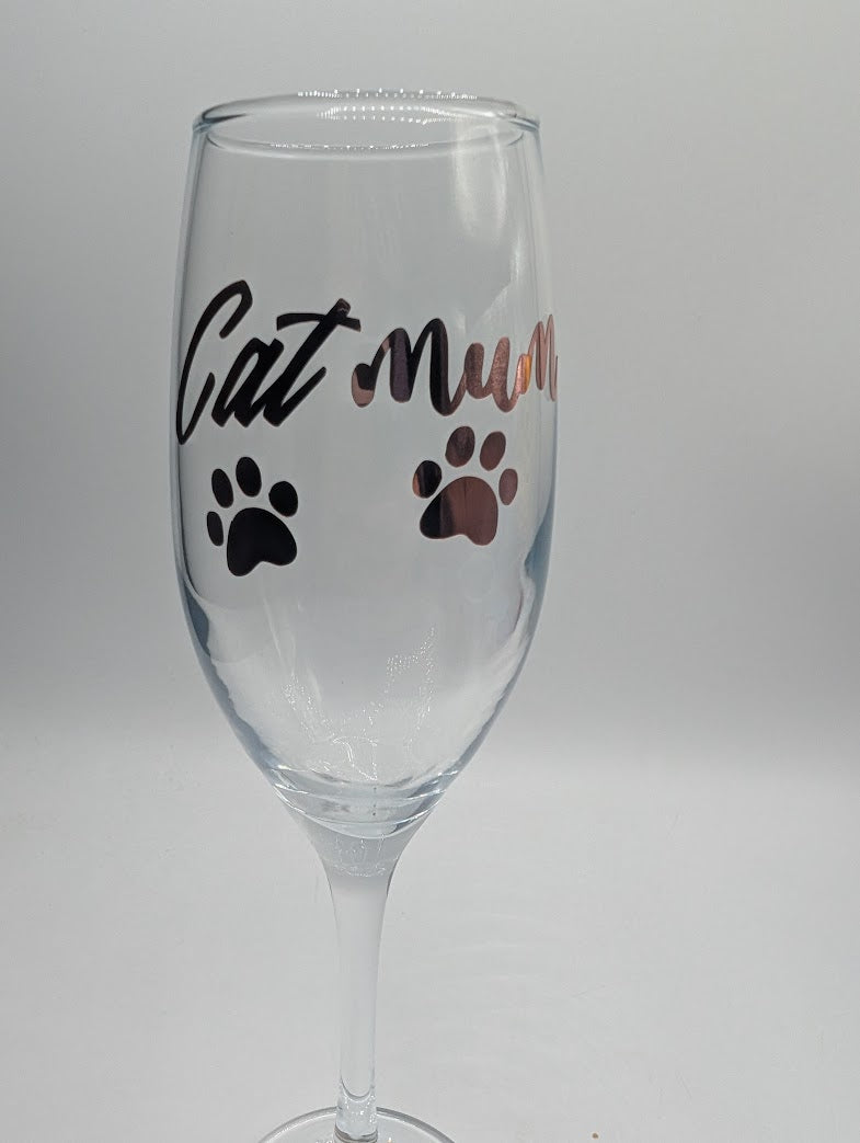 Cat Mum Glass / Cat Mum Gin/Wine/Latte/Prosecco Glass / Mother's Day Gift / Mum Gift / Cat Mam Glass / Christmas Gift / Cat Mum / Cat Mam