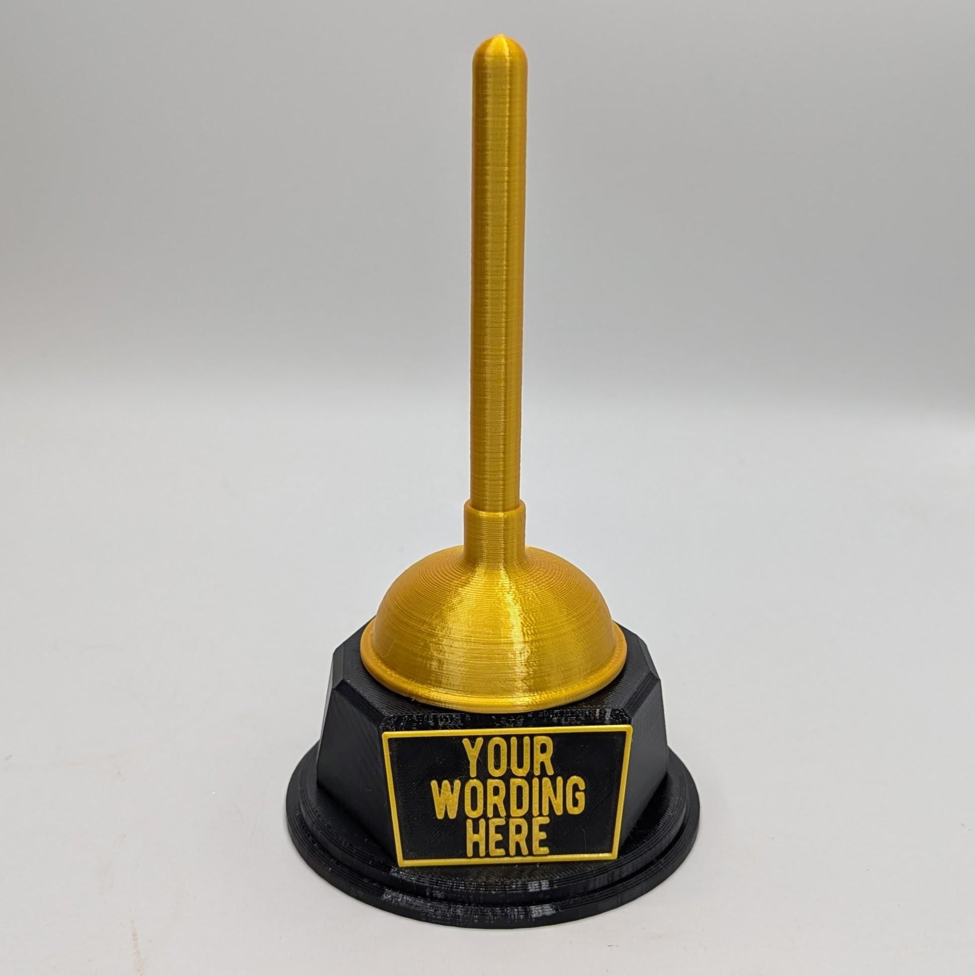 Personalised Plunger Trophy, Custom Trophy Gift, Builder Trophy Gift, Plumber Trophy Gift, Best Plumber Award, DIY Trophy Gift, Custom Award