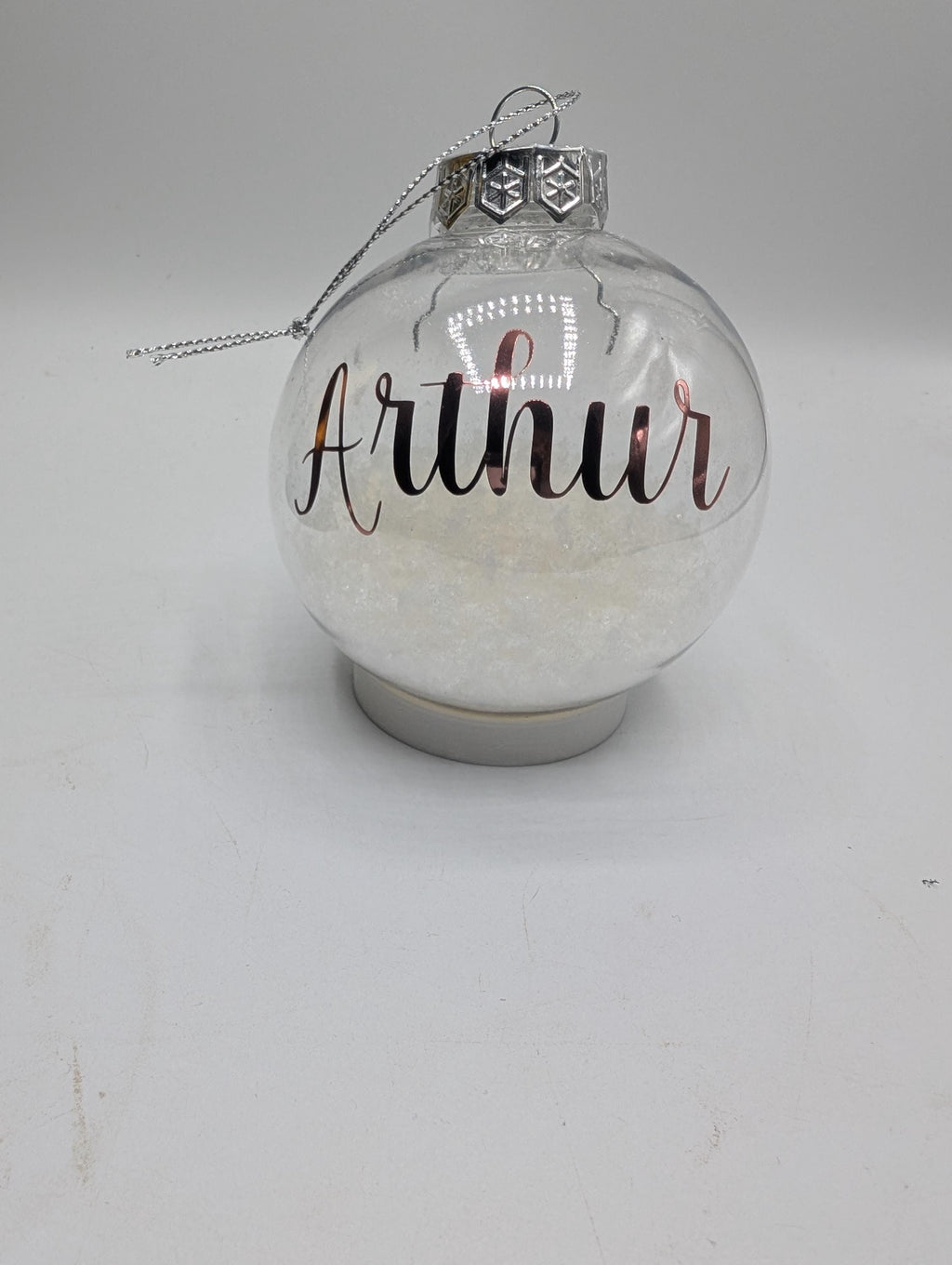 Personalised Snow Christmas Bauble, First Christmas, Custom Bauble, Memorial Bauble, Tree Custom Decoration, Personalised Christmas Ornament