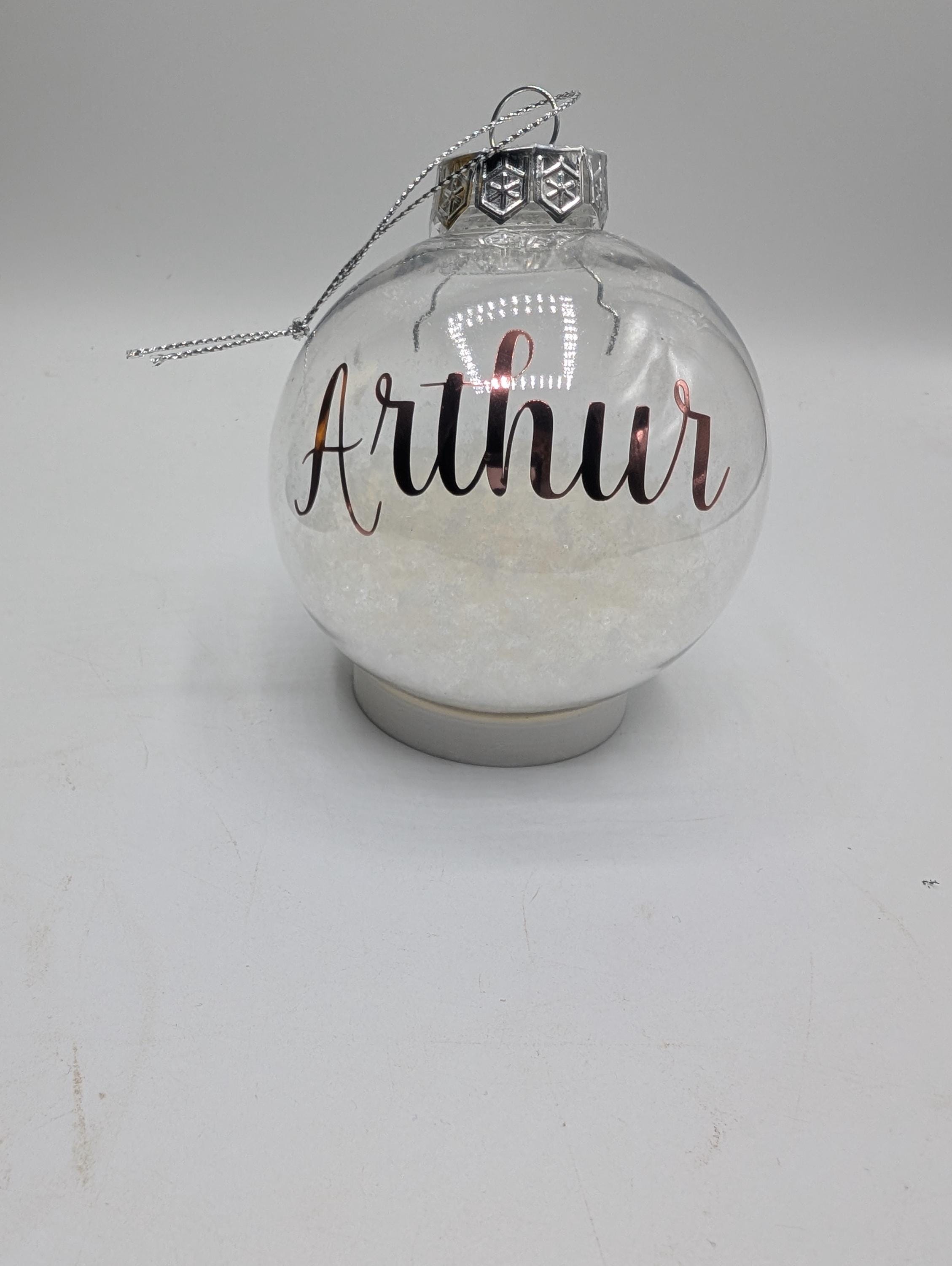 Personalised Snow Christmas Bauble, First Christmas, Custom Bauble, Memorial Bauble, Tree Custom Decoration, Personalised Christmas Ornament
