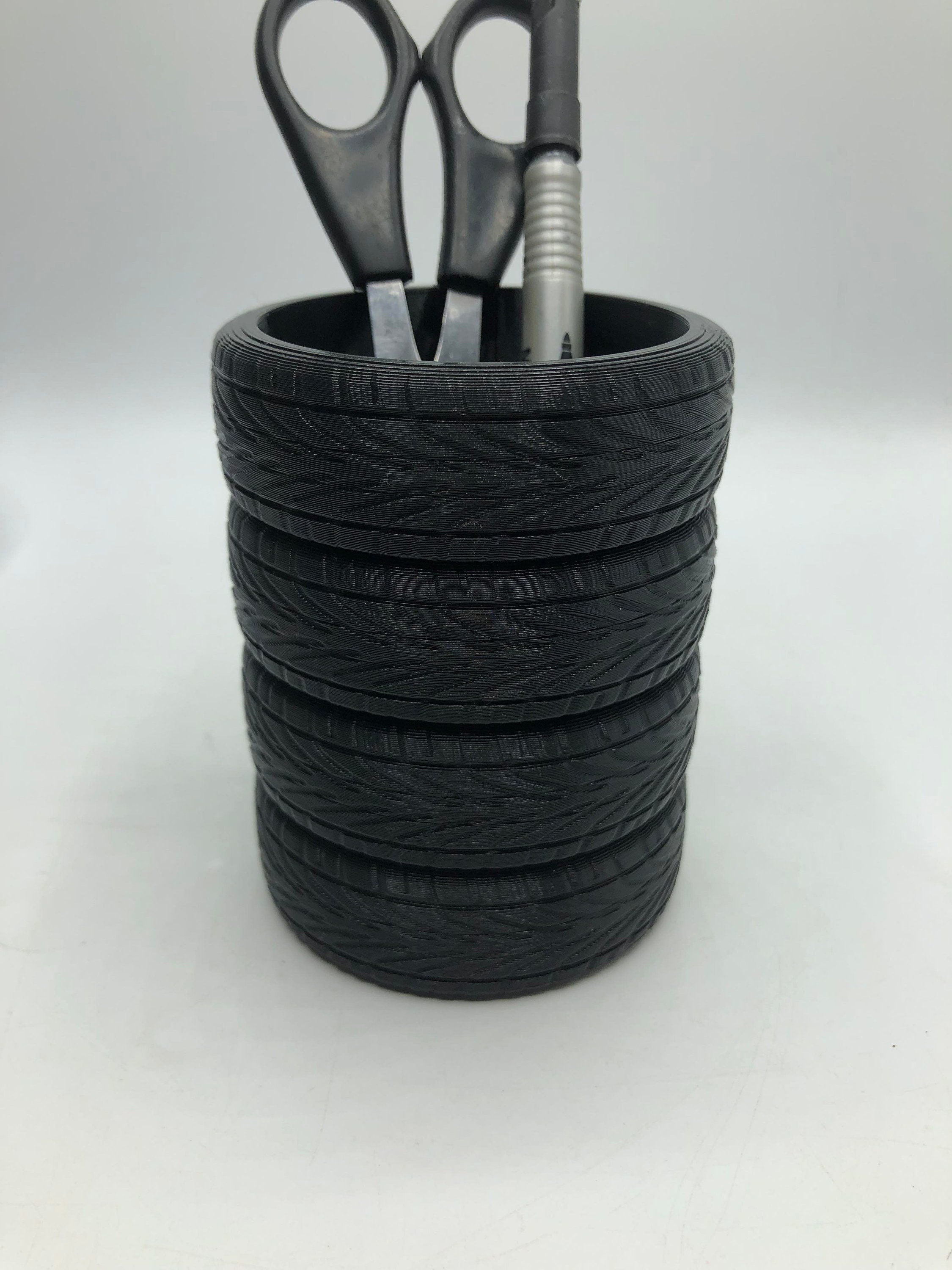 Stacked Tyres Pen Pot / Tyre Pen Holder / Mechanic Gift / Desk Tidy / Wheels Pot / Desk Organsier / Tyre Desk Tidy / Gift for Mechanics