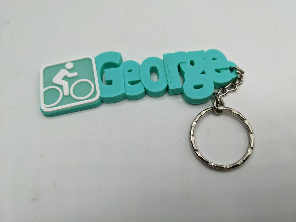 Personalised Cycling Keyring, Cycling Bag Tag, Gift for a Cycler, Cycling Keyring Gift, Cycling Gift, Biker Keyring, Mountain Biker Keyring