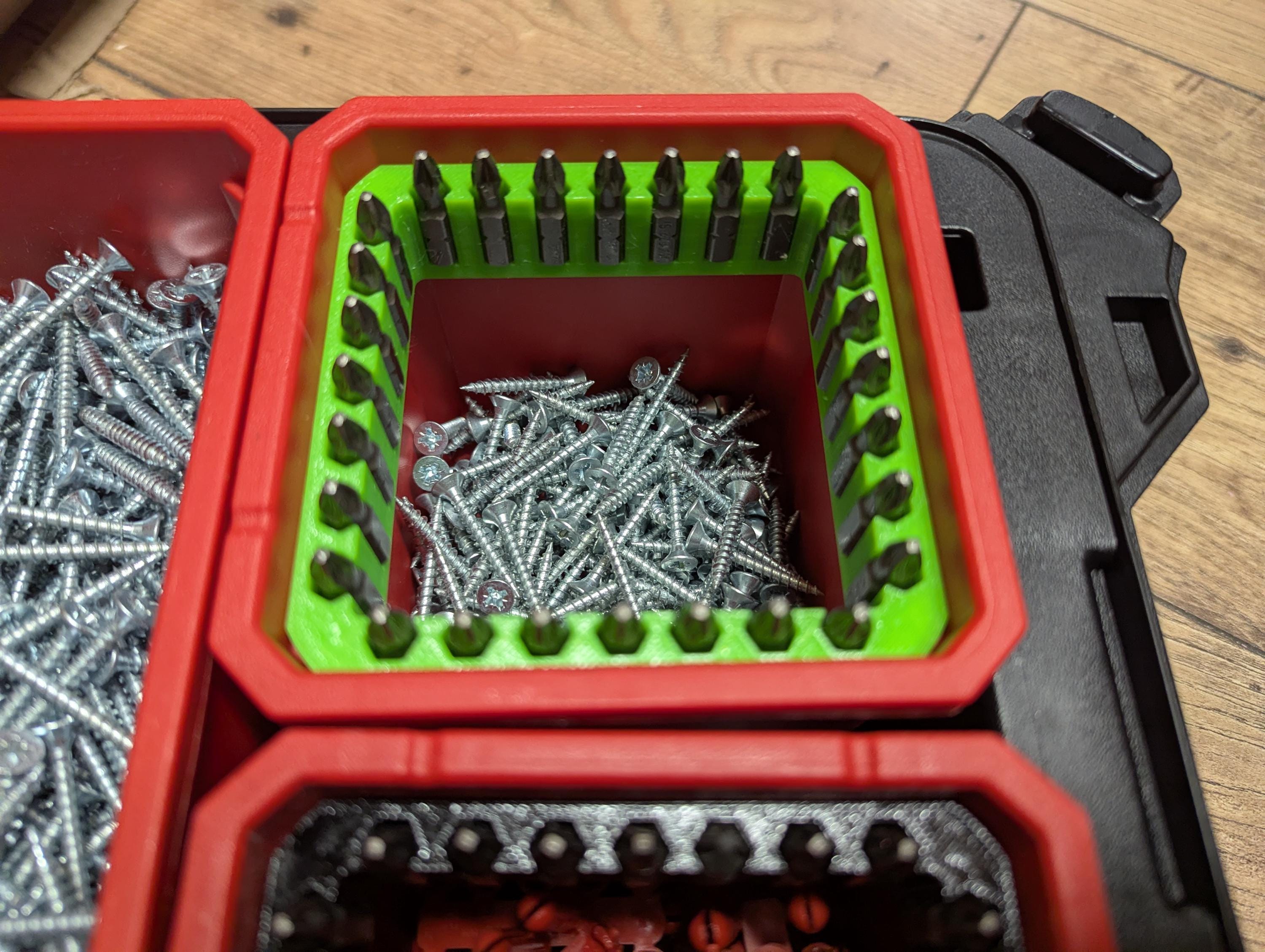 28 Hex Bit Holder Space Saving for Milwaukee Packout Organiser Case Containers, 25mm 1/4 Inch Hex Bit Holder for Packout Storage Container